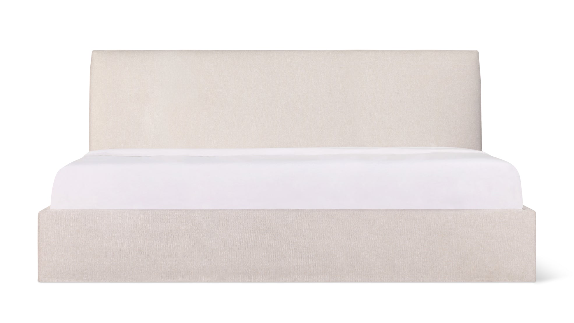 Wave Bed High Headboard with Storage, Queen, Latte