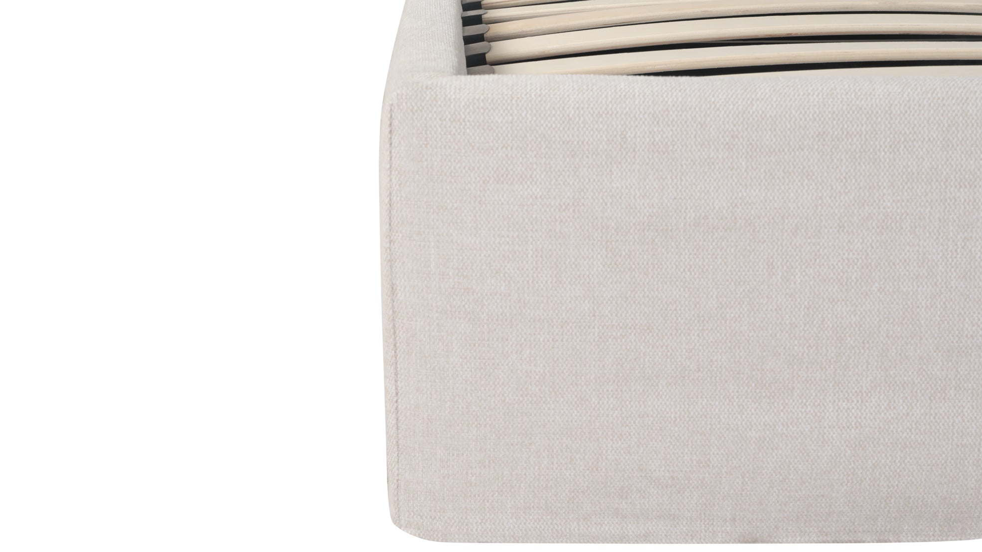 Wave Bed High Headboard with Storage, Queen, Latte