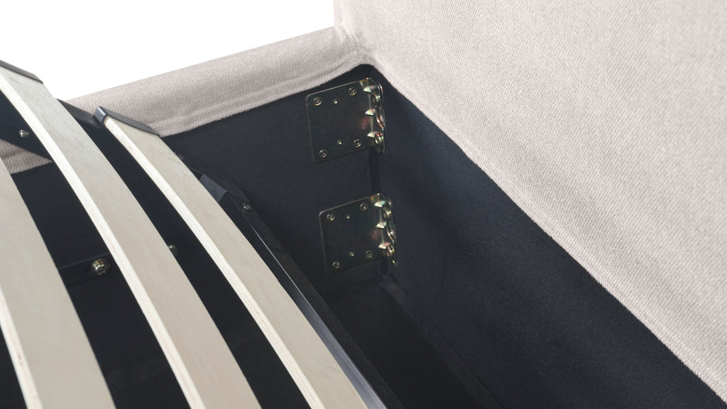 Wave Bed High Headboard with Storage, Queen, Latte
