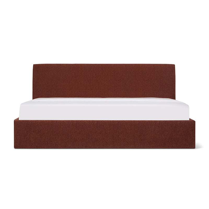 Wave Bed High Headboard with Storage, King, Toffee