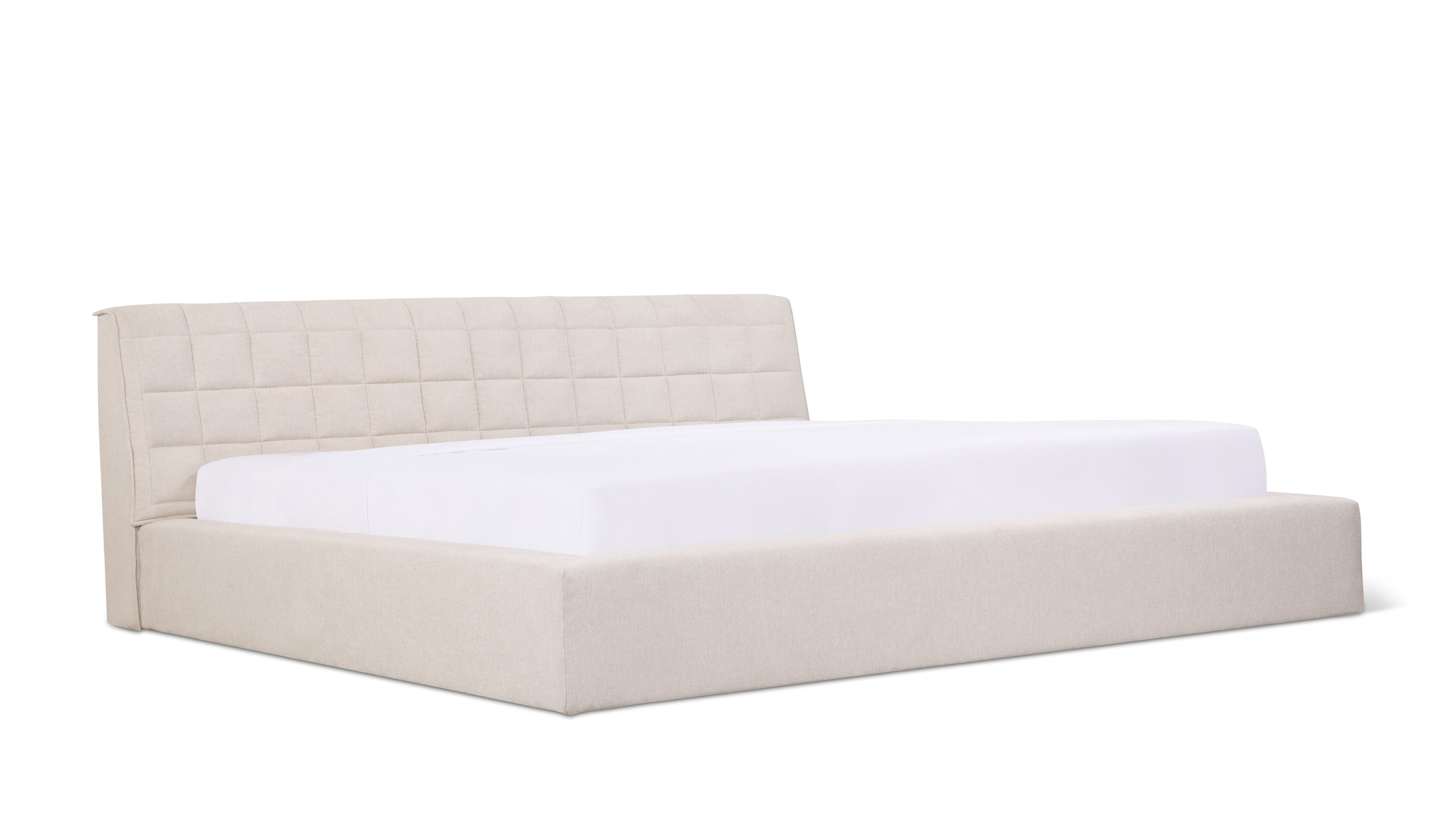 Quilt Bed With Storage, King, Latte