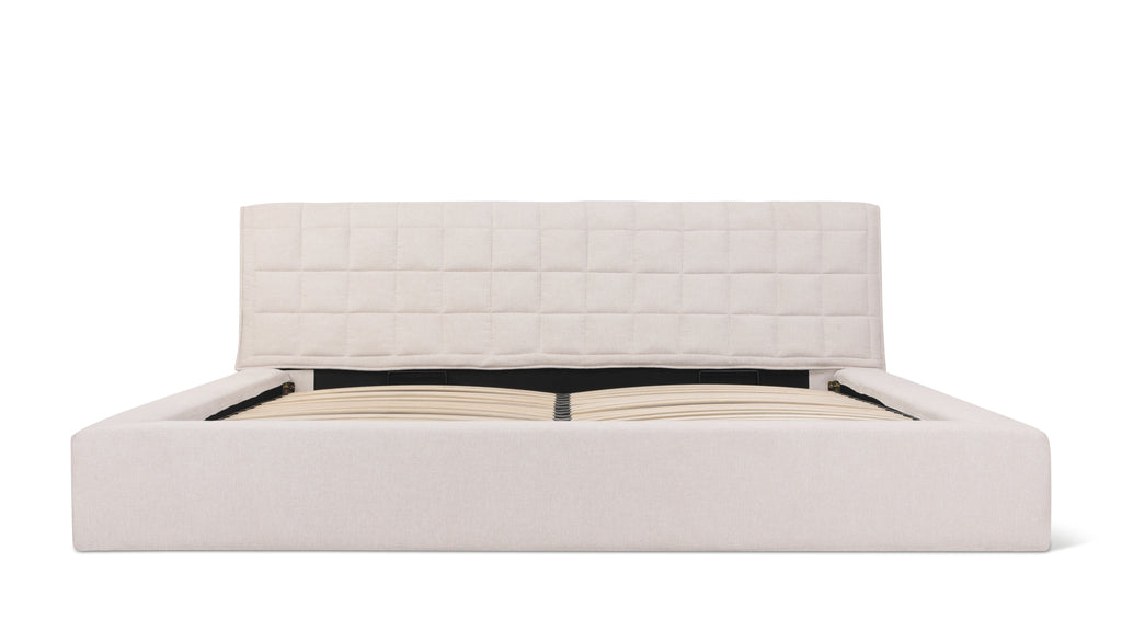 Quilt Bed With Storage, King, Latte