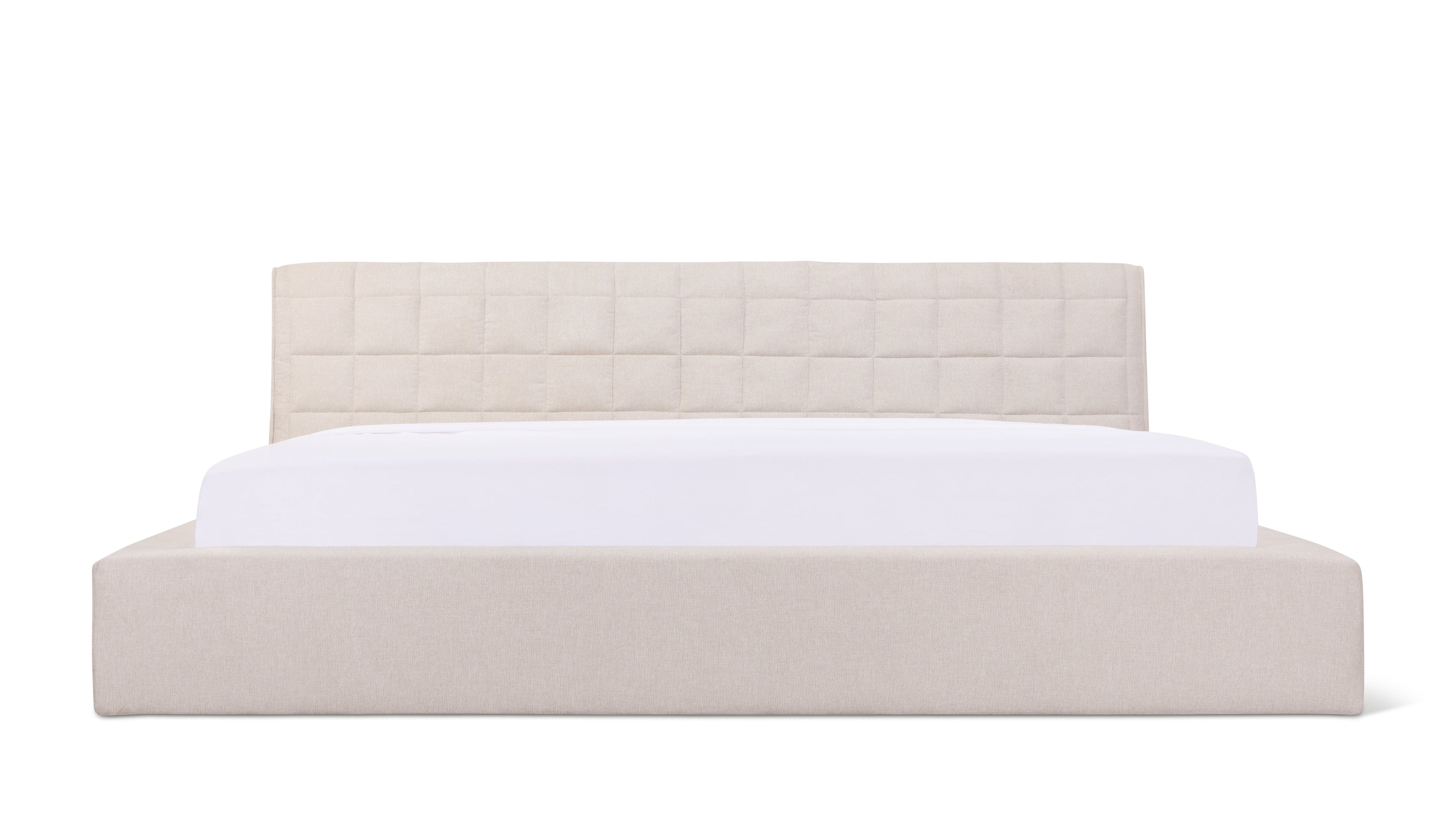 Quilt Bed With Storage, Queen, Latte