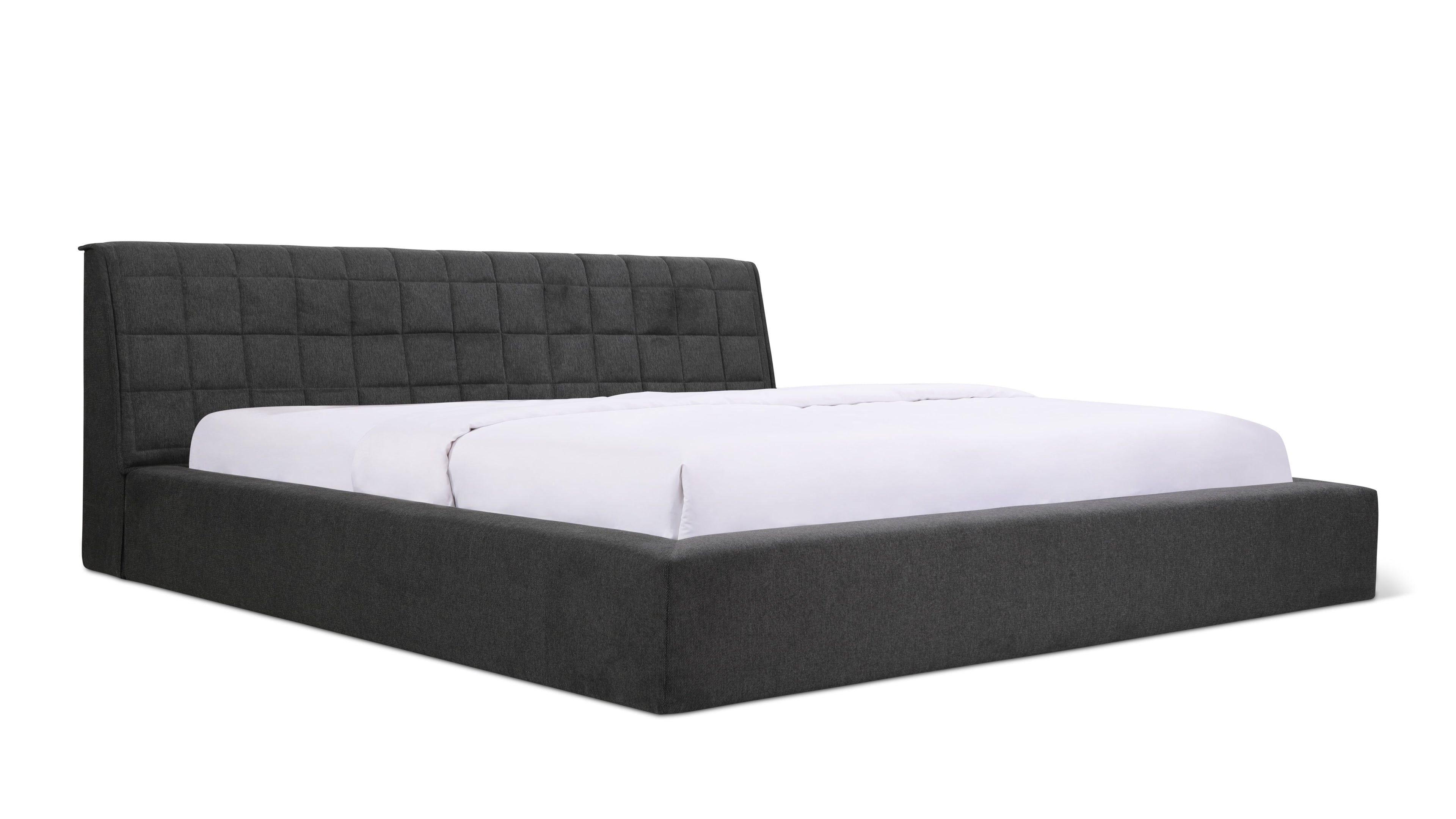 Quilt Bed With Storage, Queen, Space Grey
