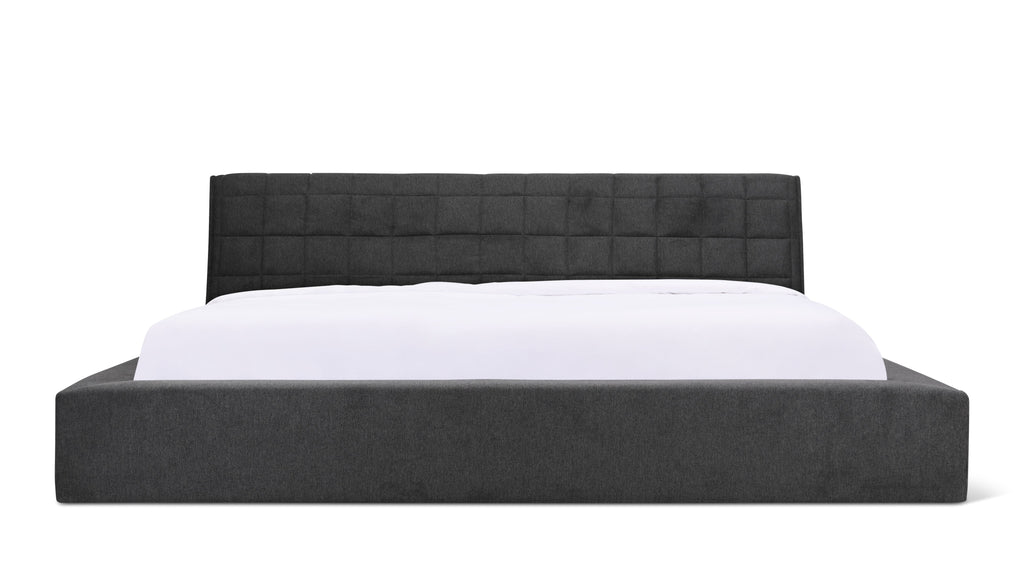 Quilt Bed With Storage, Queen, Space Grey