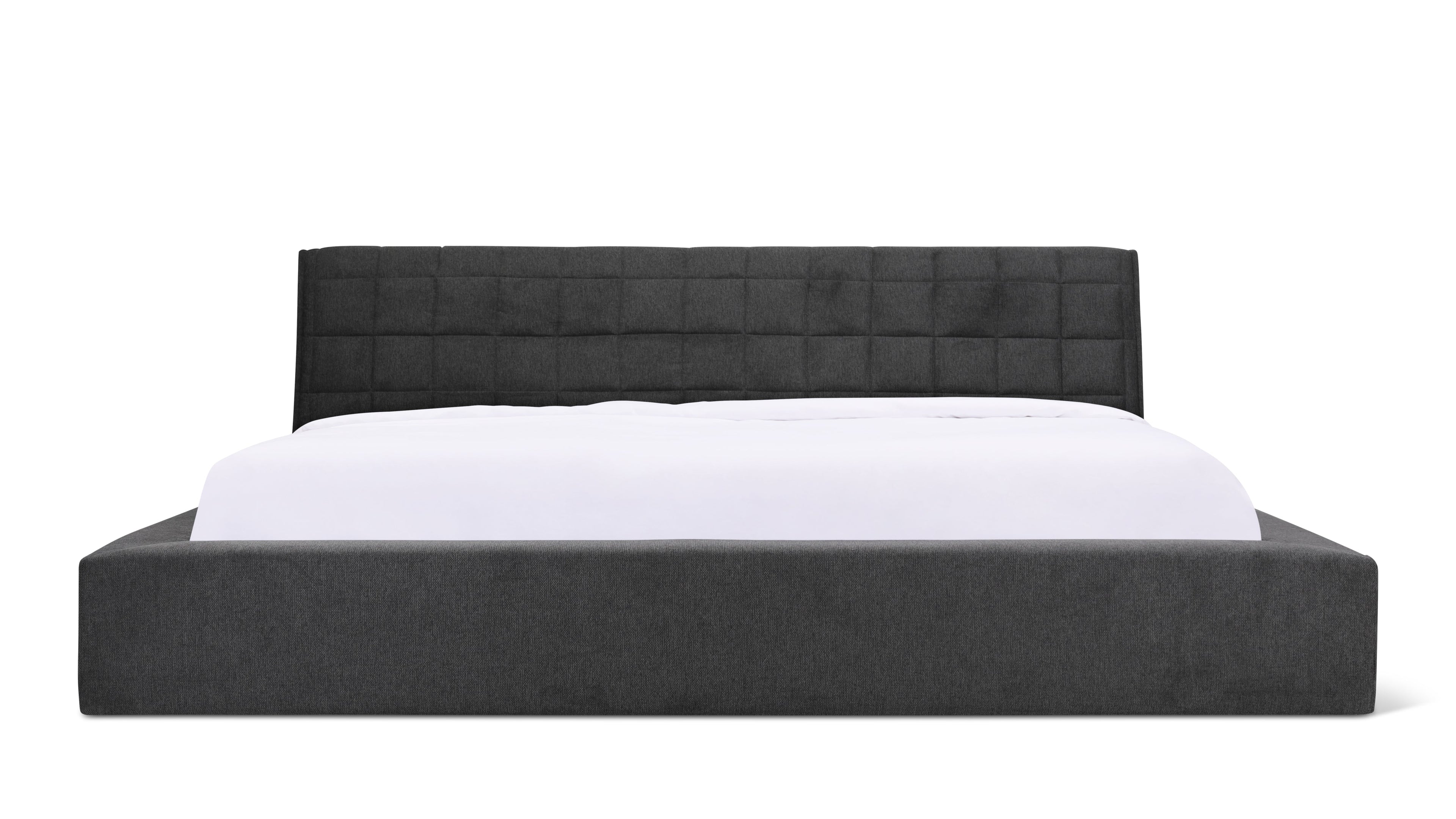 Quilt Bed With Storage, Queen, Space Grey