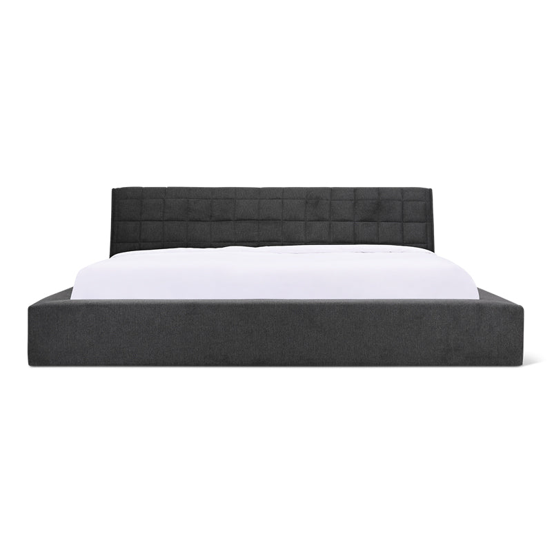 Quilt Bed With Storage, Queen, Space Grey