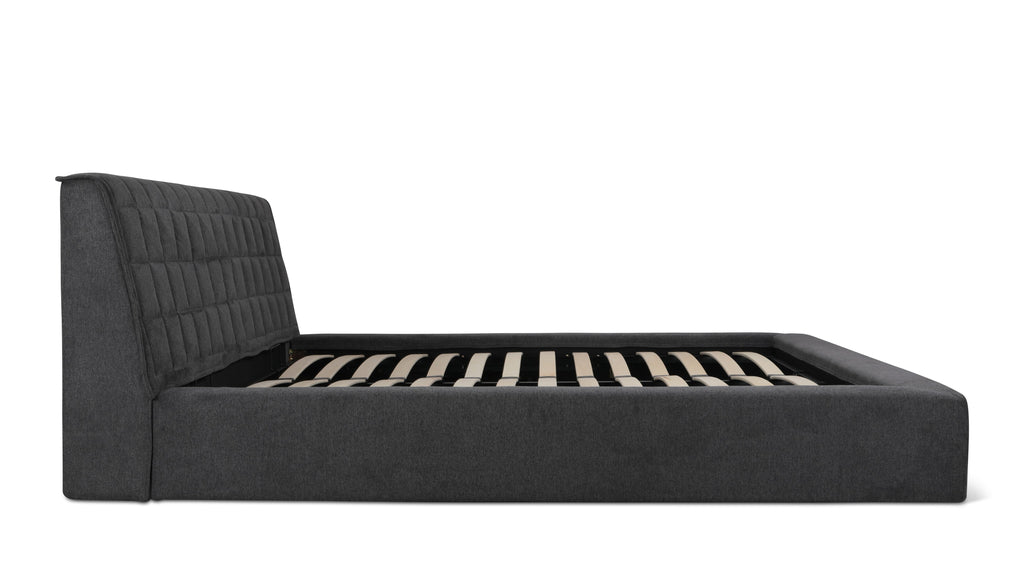 Quilt Bed With Storage, King, Space Grey