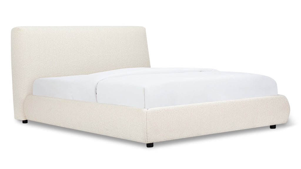Dream Bed With Storage, Full, Cream Boucle