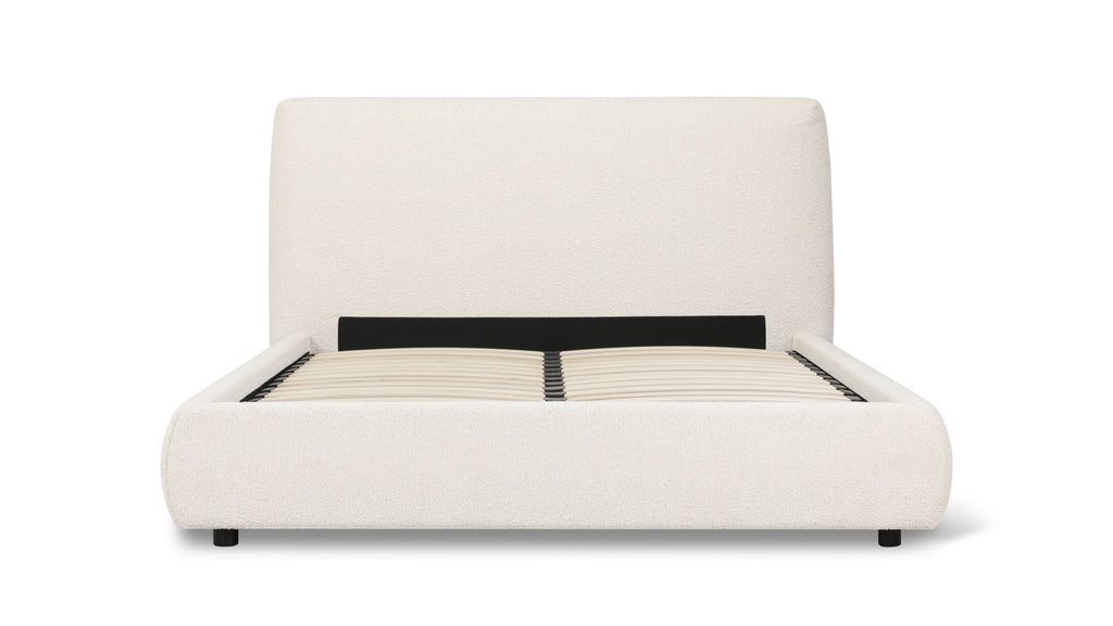 Dream Bed With Storage, Full, Cream Boucle
