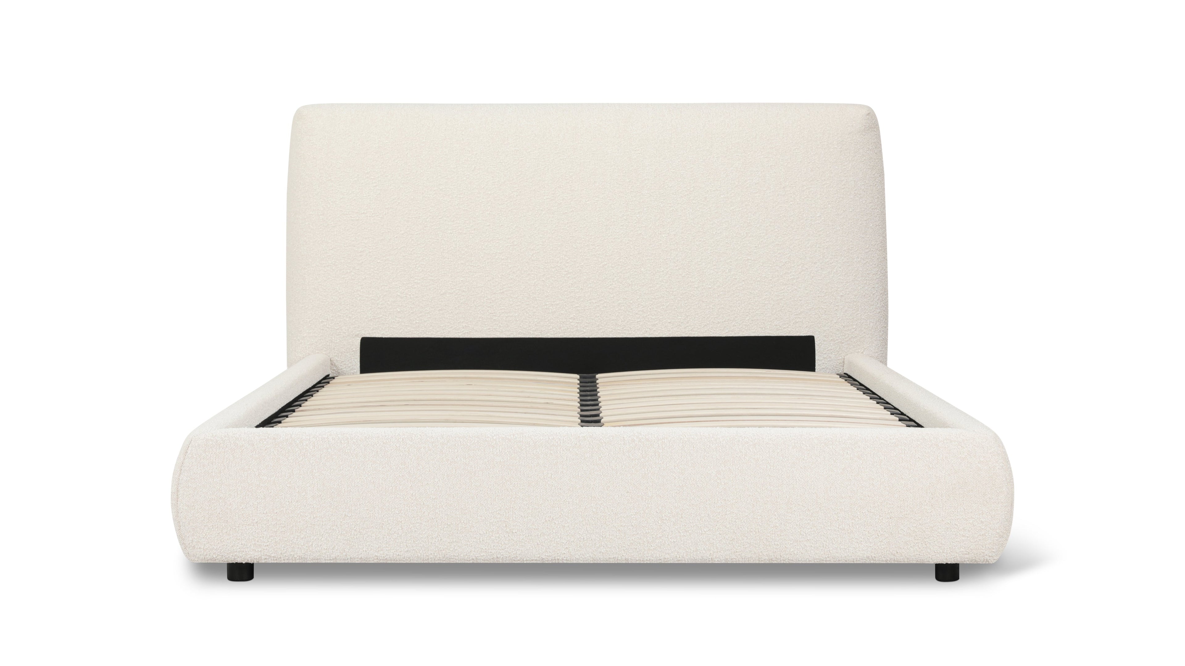 Dream Bed With Storage, Full, Cream Boucle
