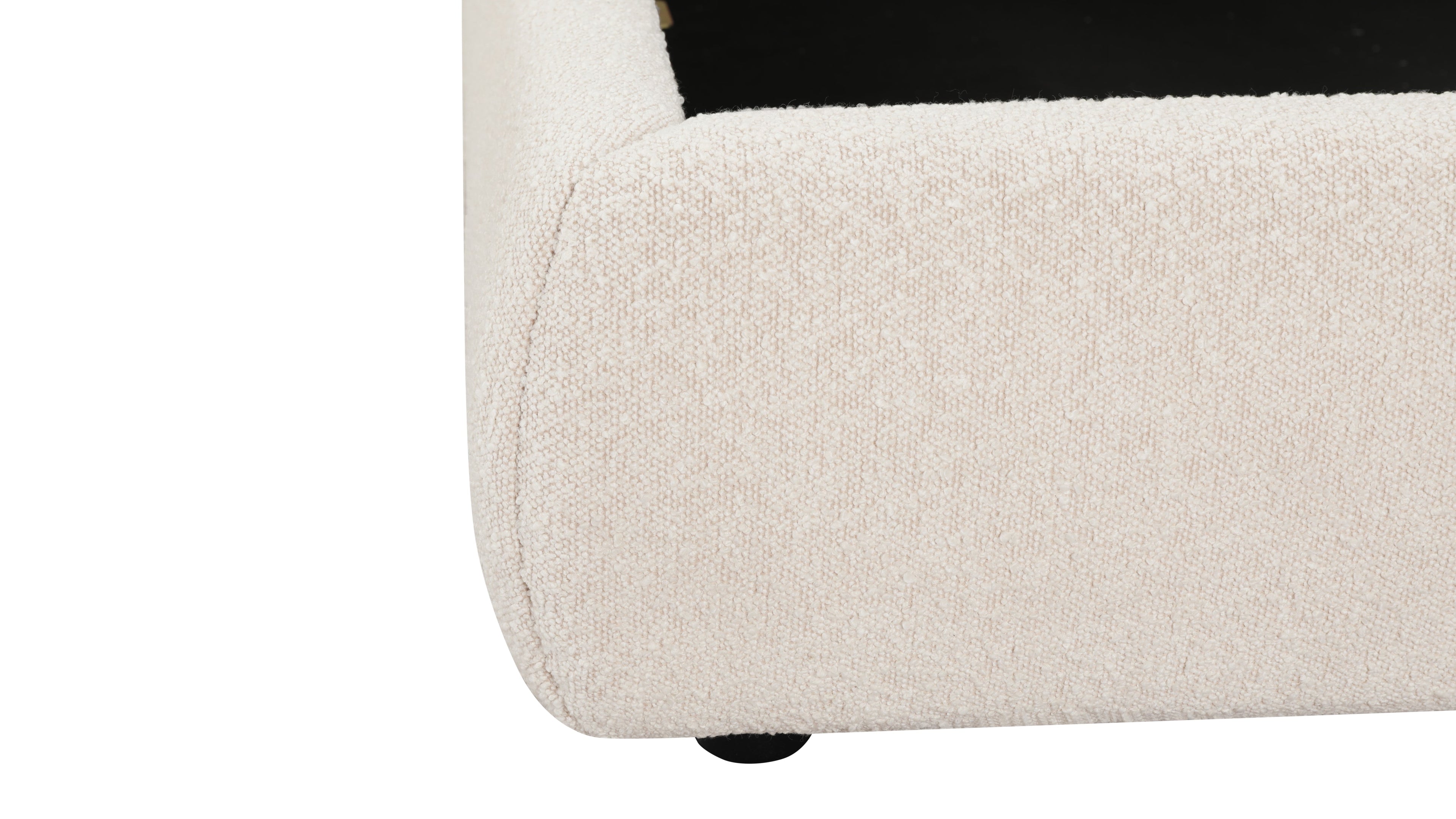 Dream Bed With Storage, Full, Cream Boucle