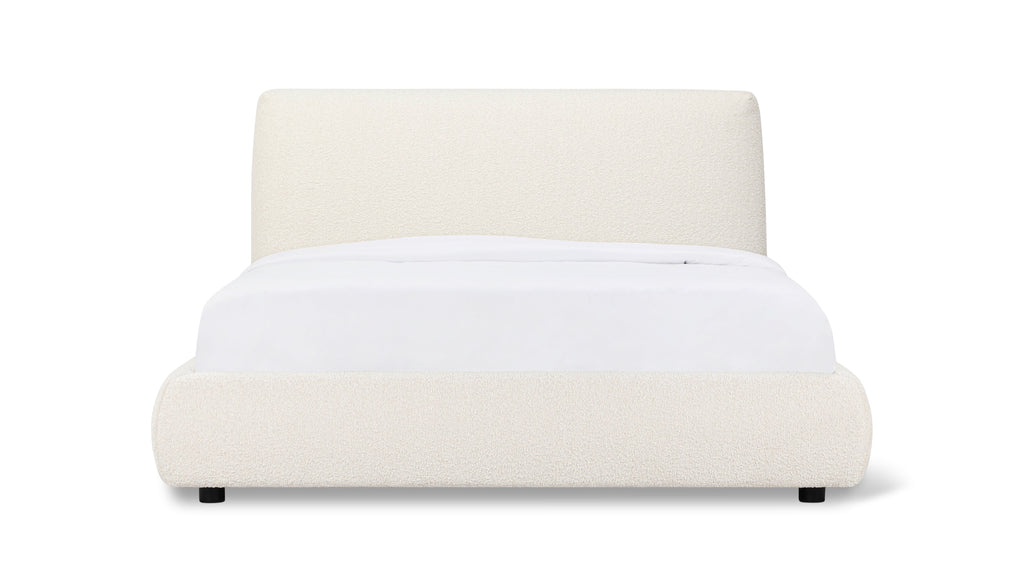 Dream Bed With Storage, Full, Cream Boucle