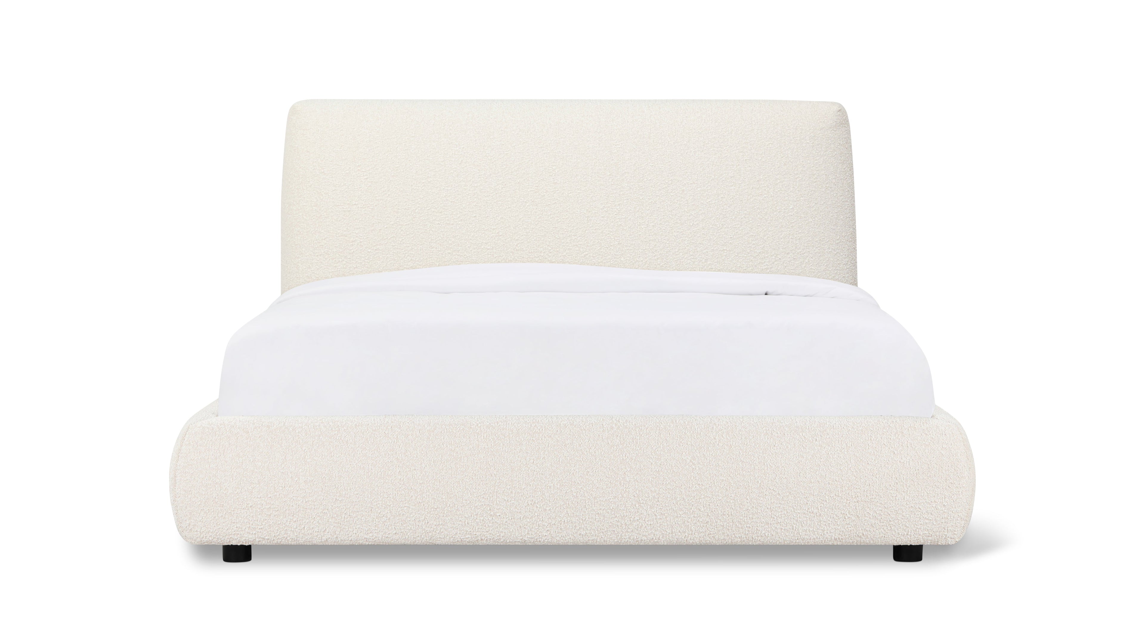 Dream Bed With Storage, Full, Cream Boucle