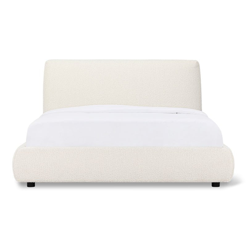 Dream Bed With Storage, Full, Cream Boucle