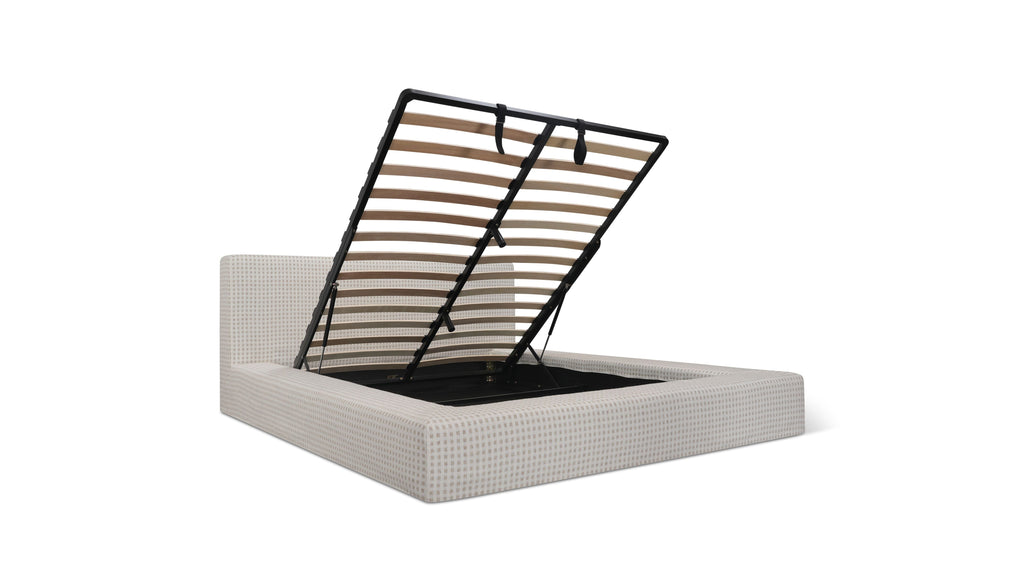 Movie Night™ Storage Bed, Queen, Carmel Check