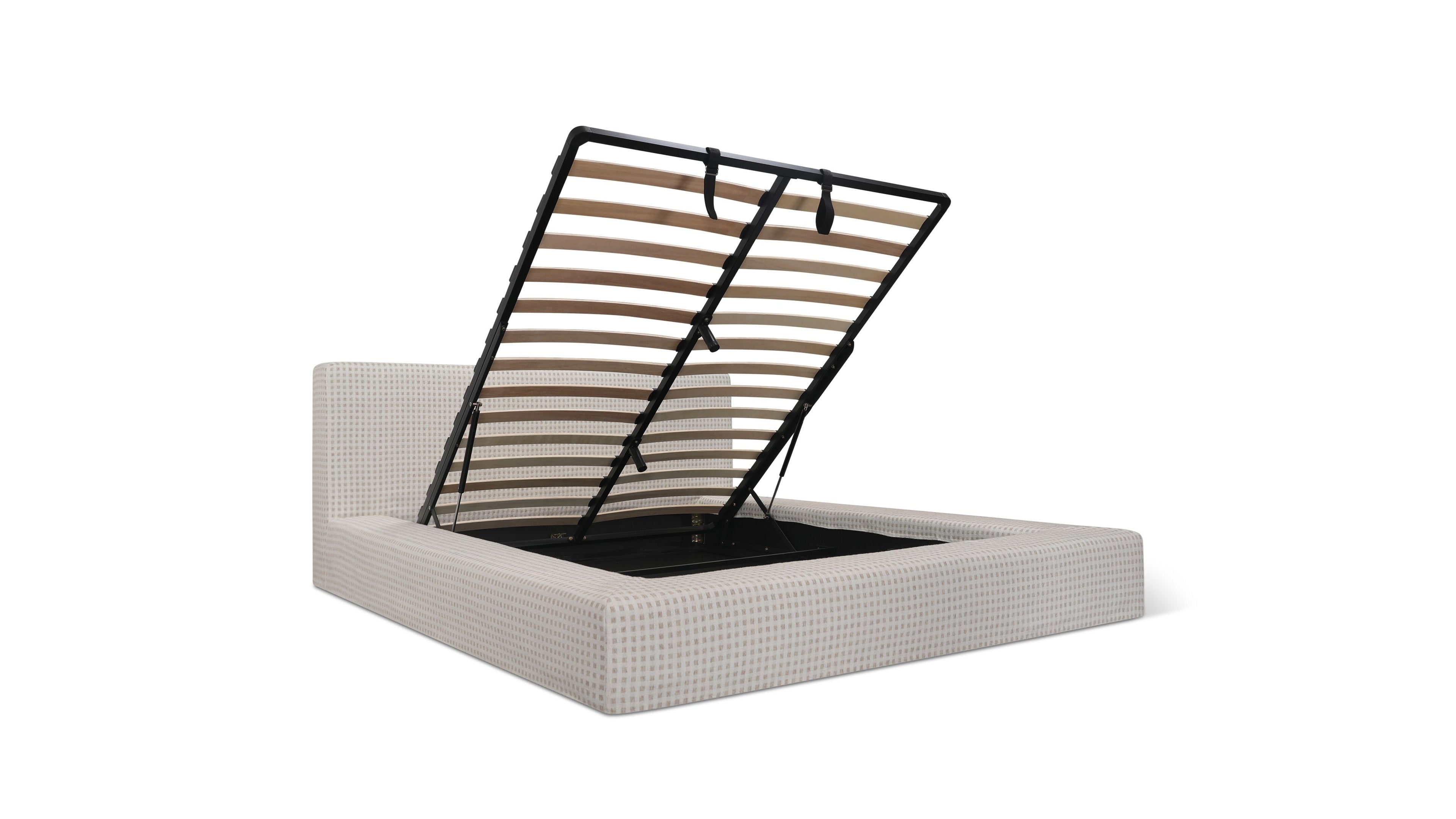 Movie Night™ Storage Bed, King, Carmel Check