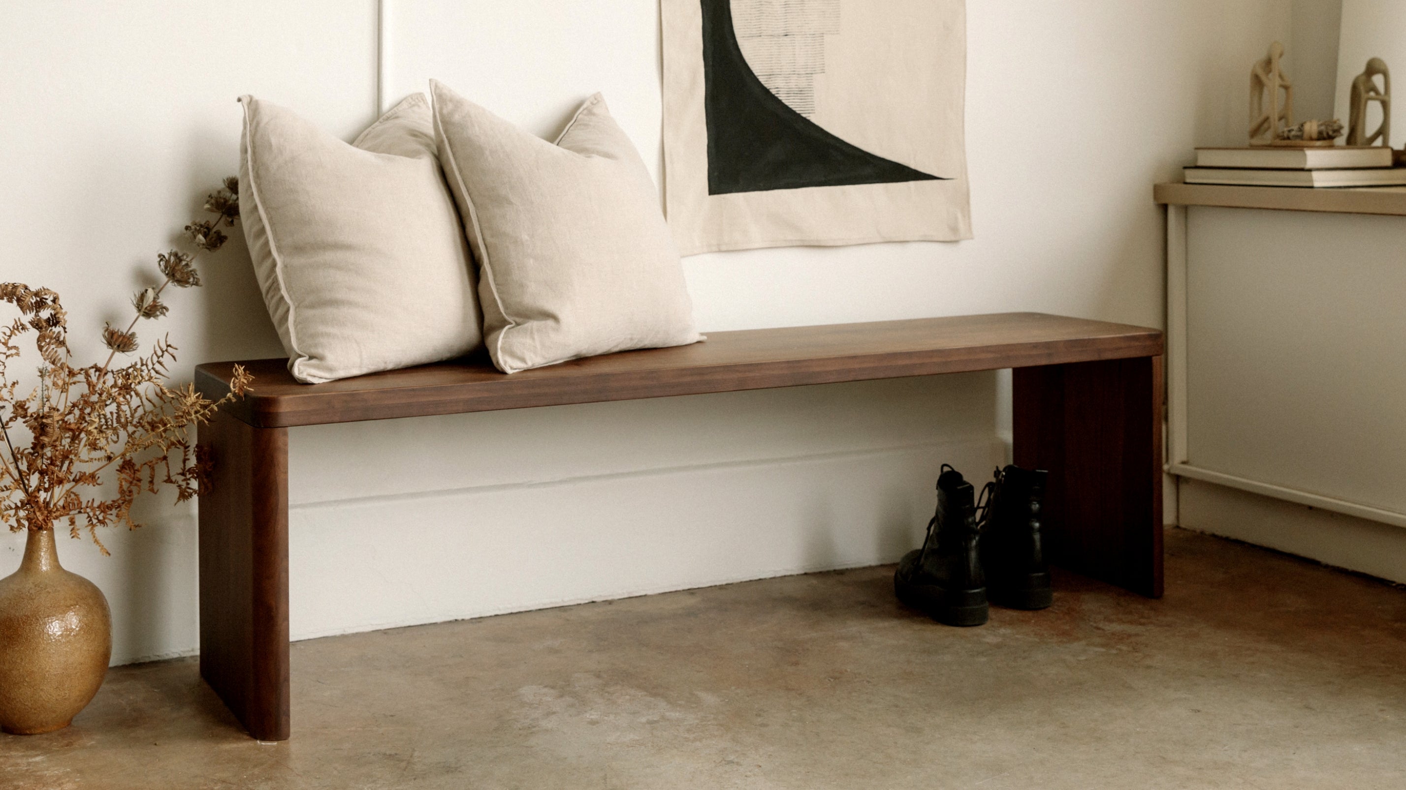 Form Bench, Seats 2, American Walnut