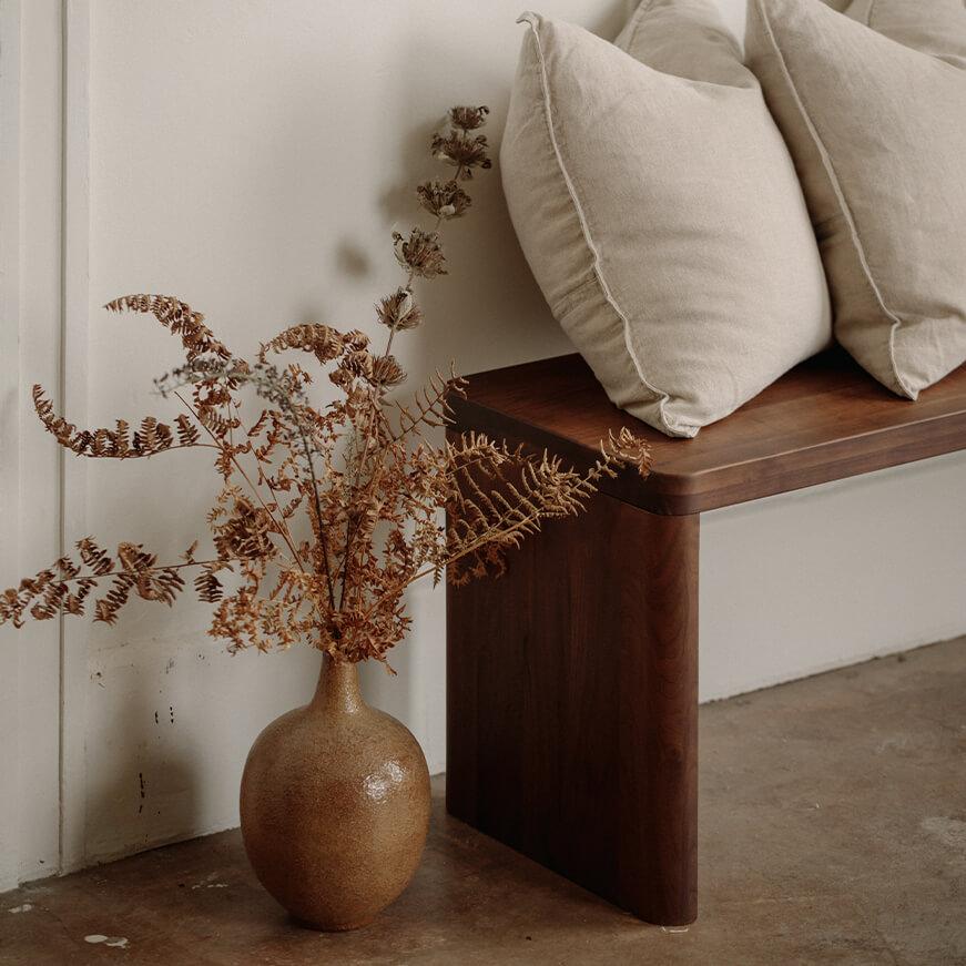 Form Bench, Seats 2, American Walnut