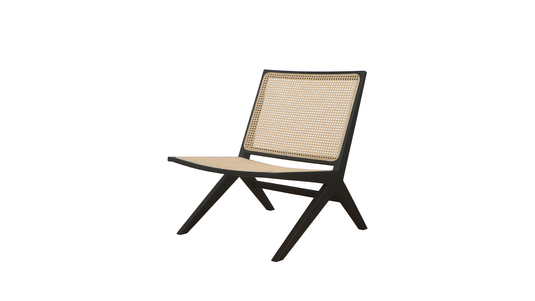 Endless Summer Lounge Chair, Natural Cane/Black Stained Ash