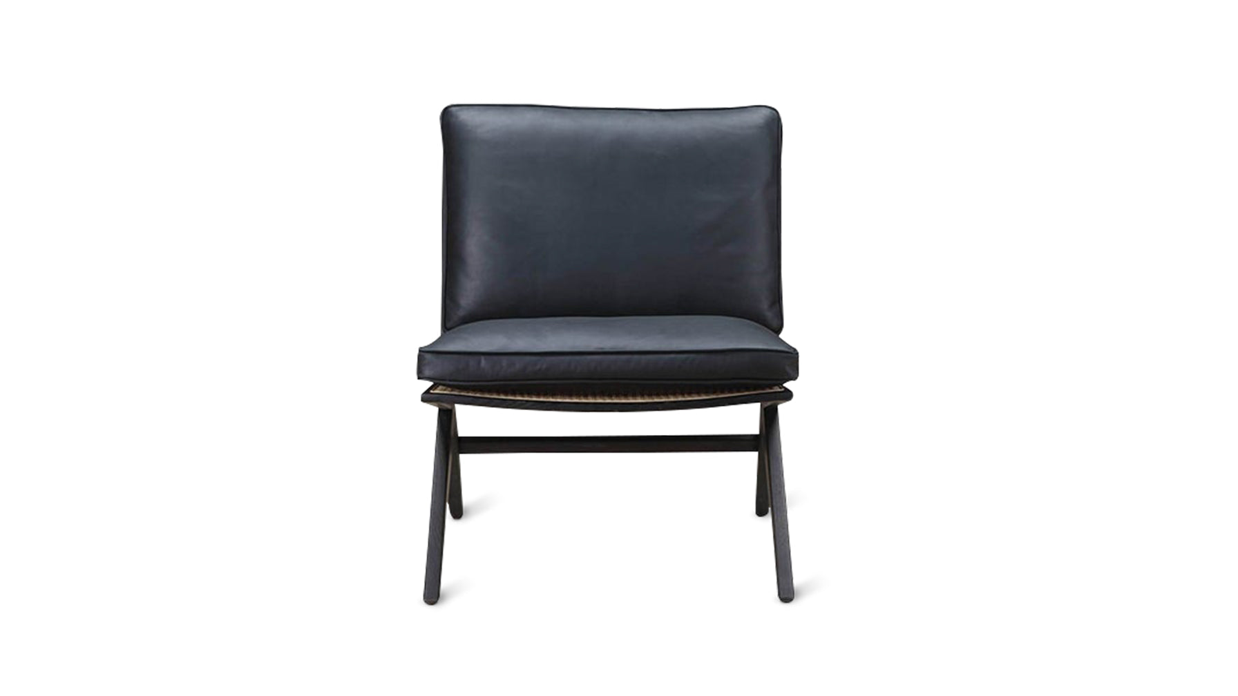 Endless Summer Lounge Chair with Cushion, Black Ash/Black Coal Leather
