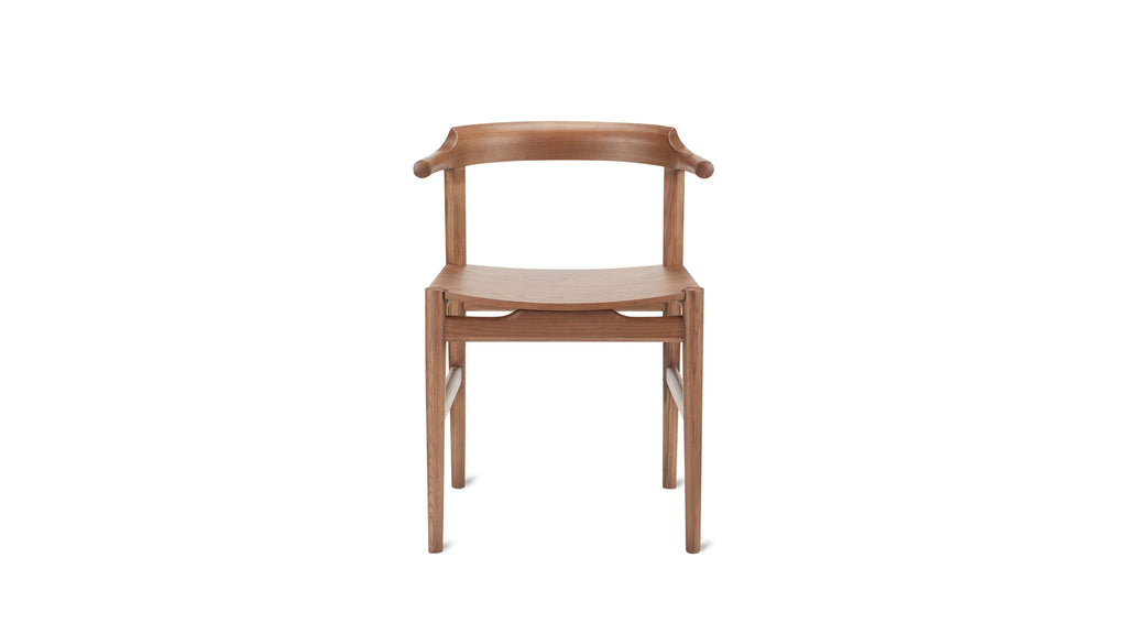 Tuck In Dining Chair, Wood Seat, Stained Walnut
