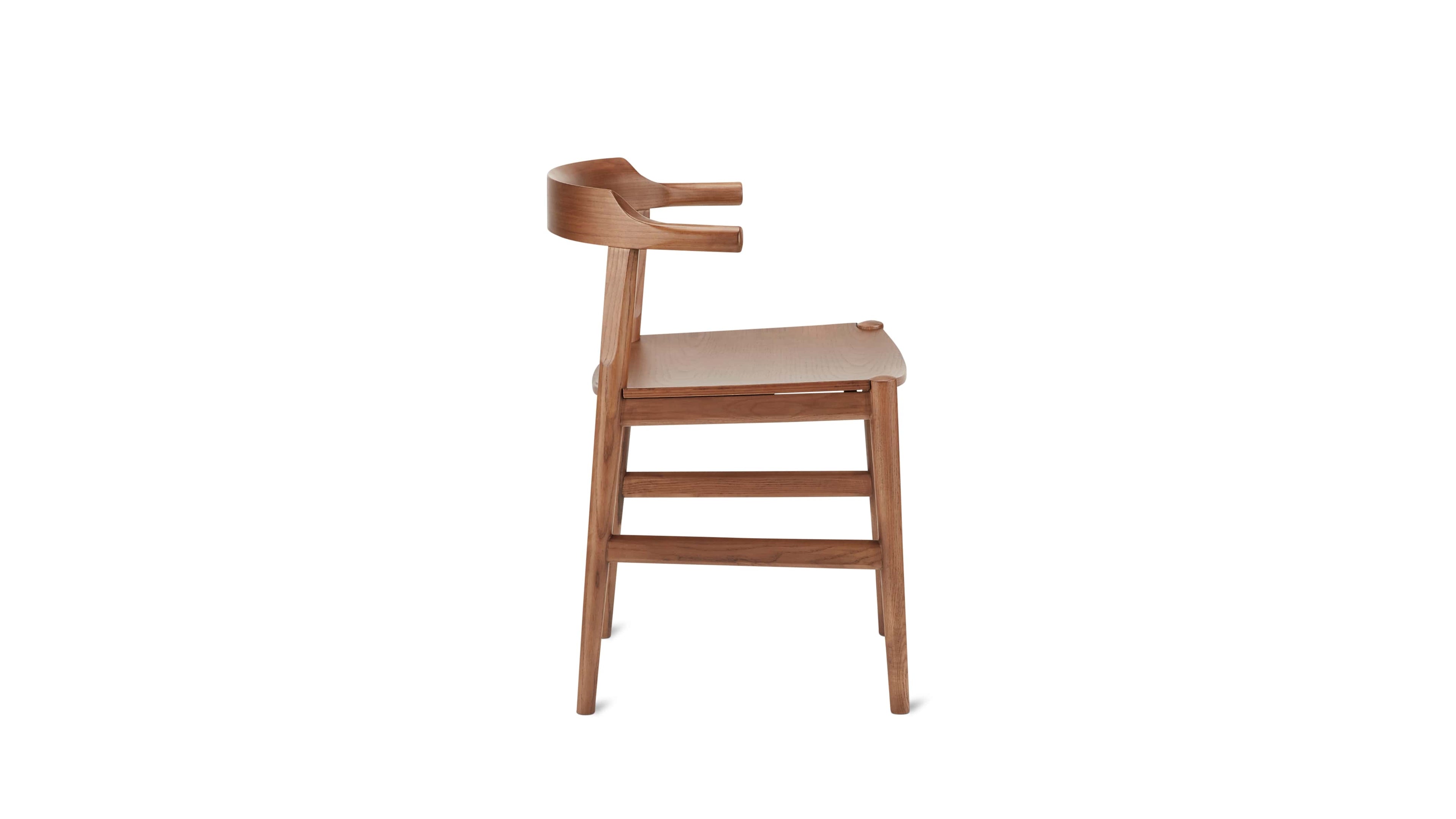 Tuck In Dining Chair, Wood Seat, Stained Walnut