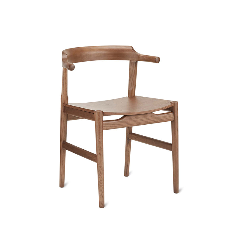 Tuck In Dining Chair, Wood Seat, Stained Walnut