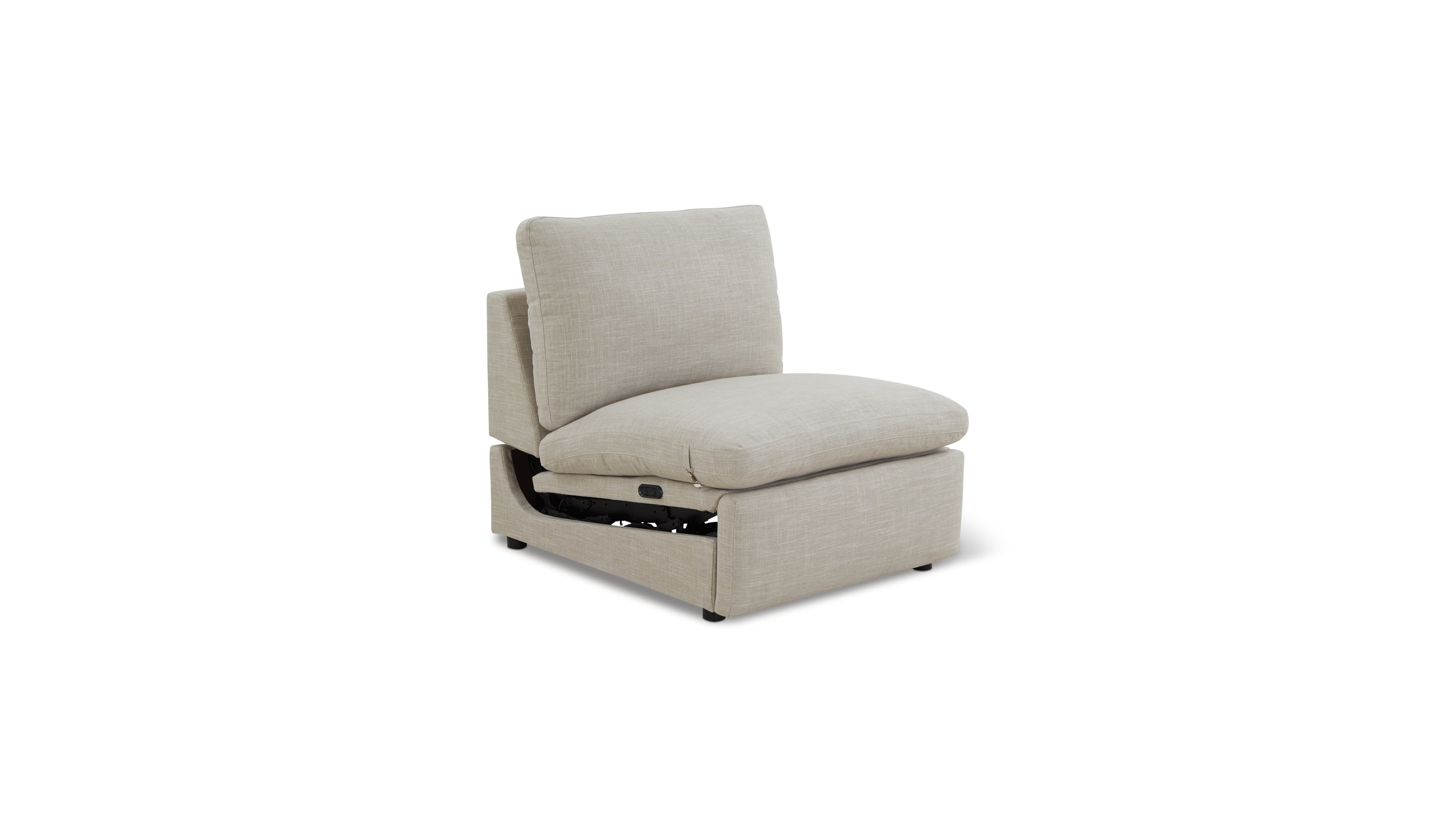 Lift Off Power Recliner Armless Chair, Light Pebble