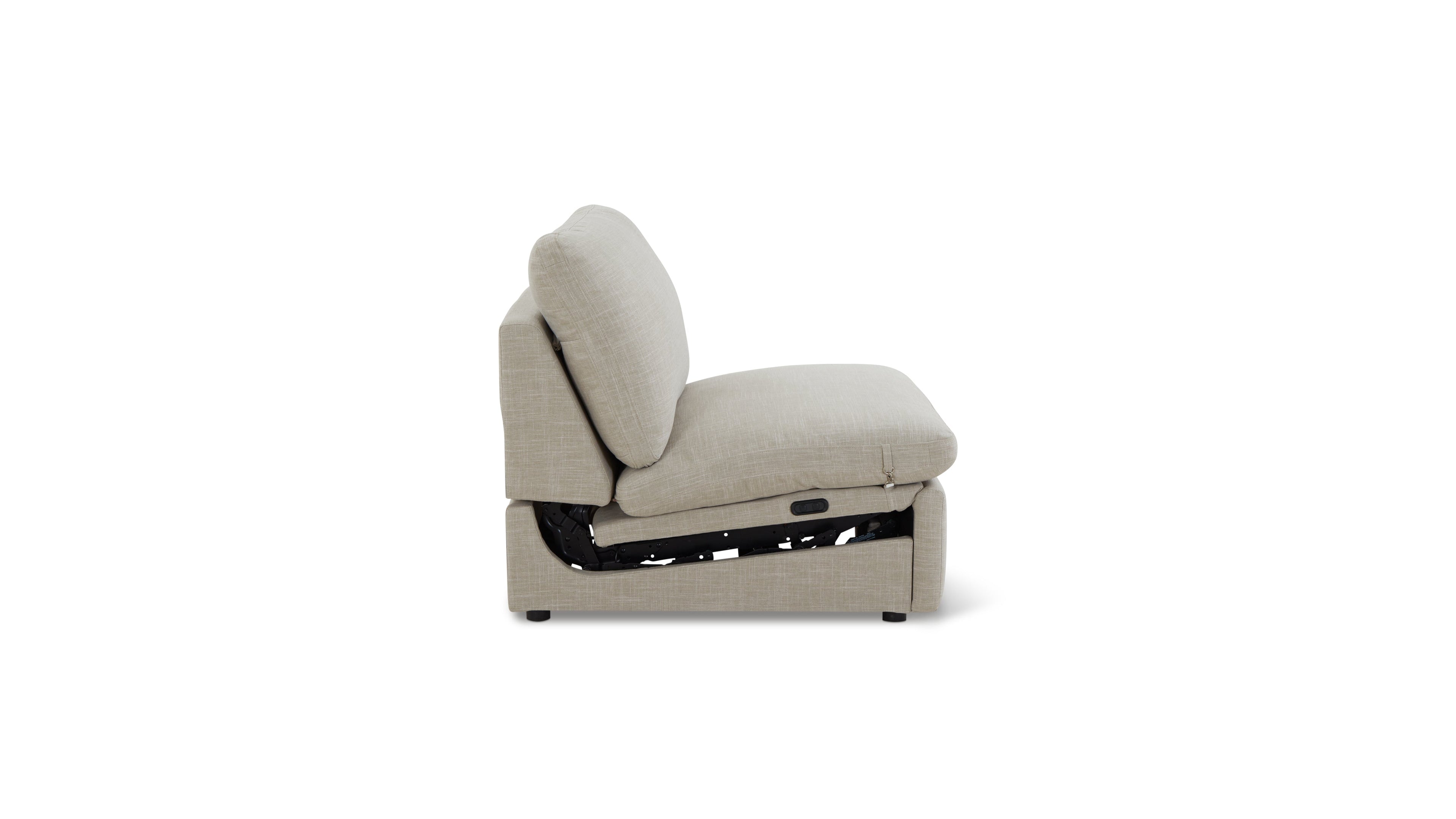 Lift Off Power Recliner Armless Chair, Light Pebble