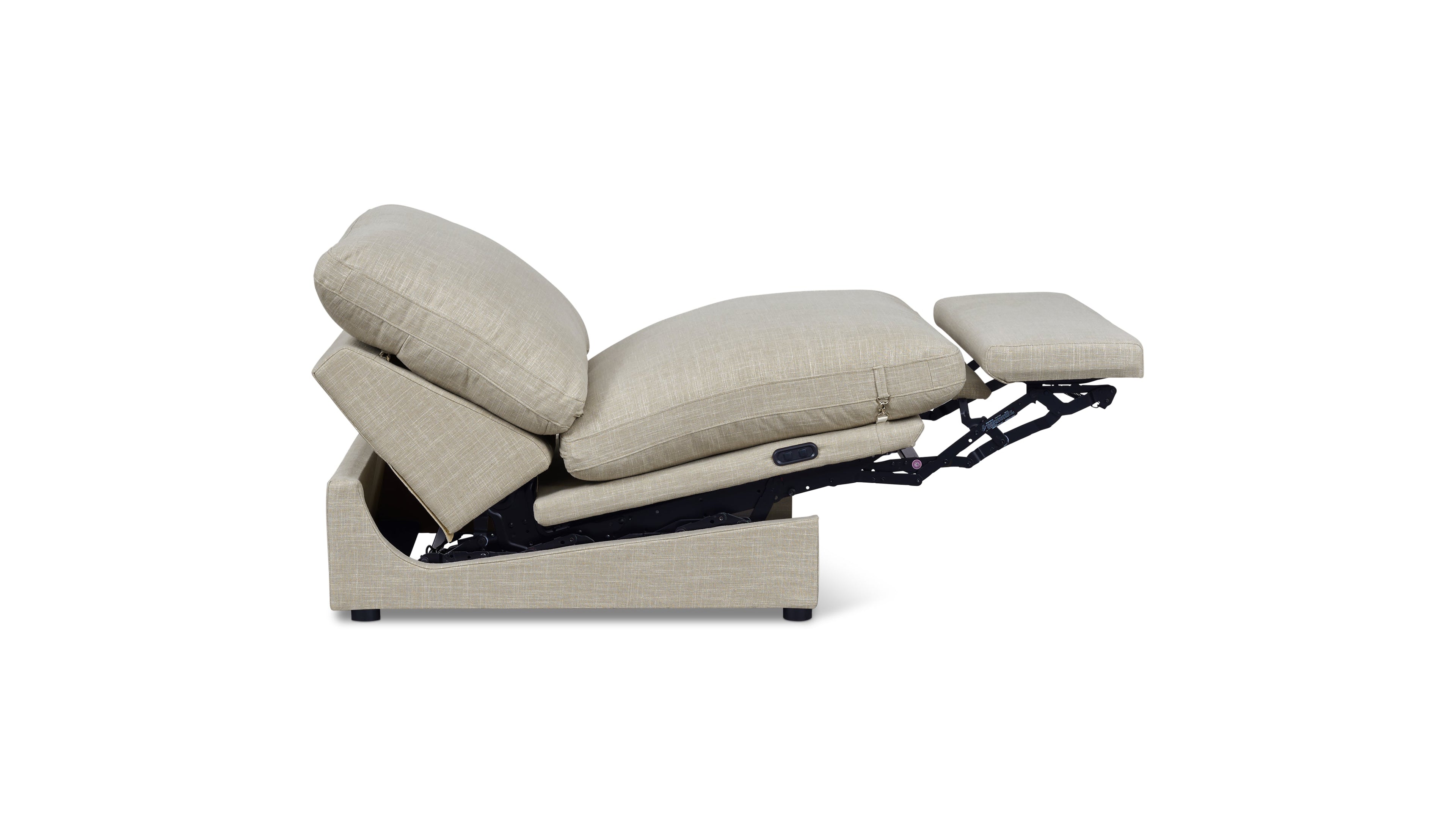 Lift Off Power Recliner Armless Chair, Light Pebble