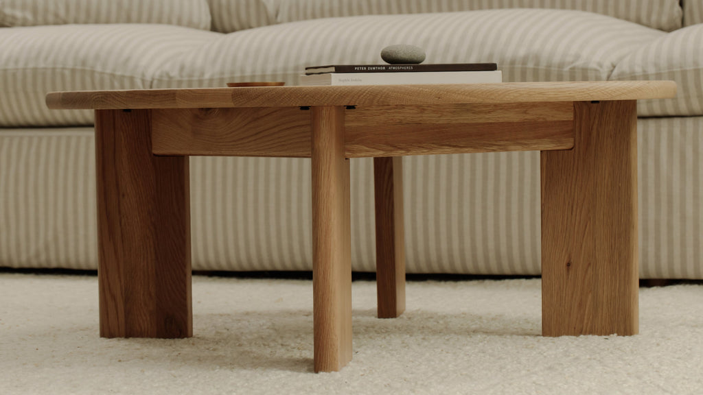 Frame Round Coffee Table, Regular, Oak