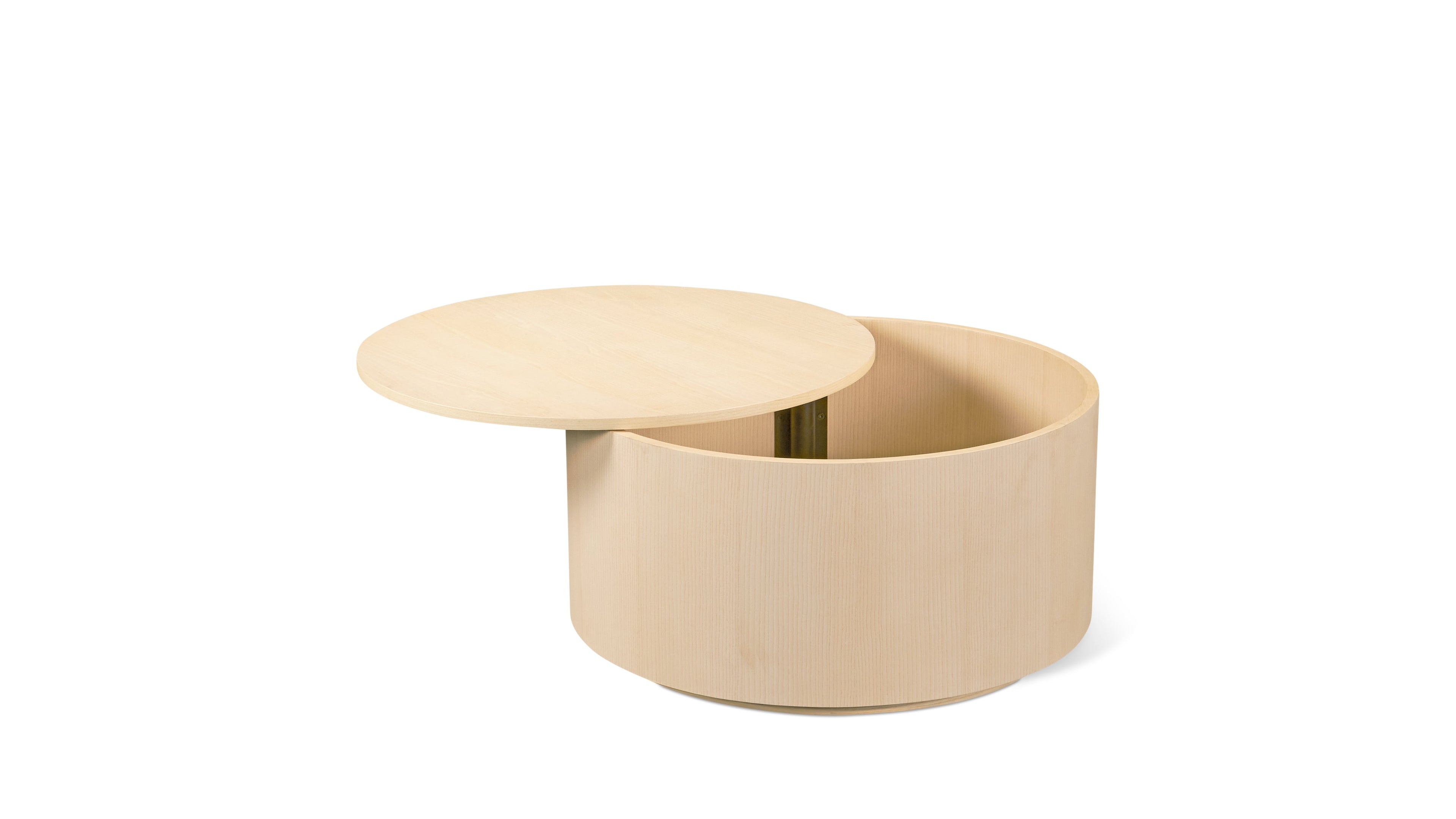 Orbit Storage Coffee Table, White Ash