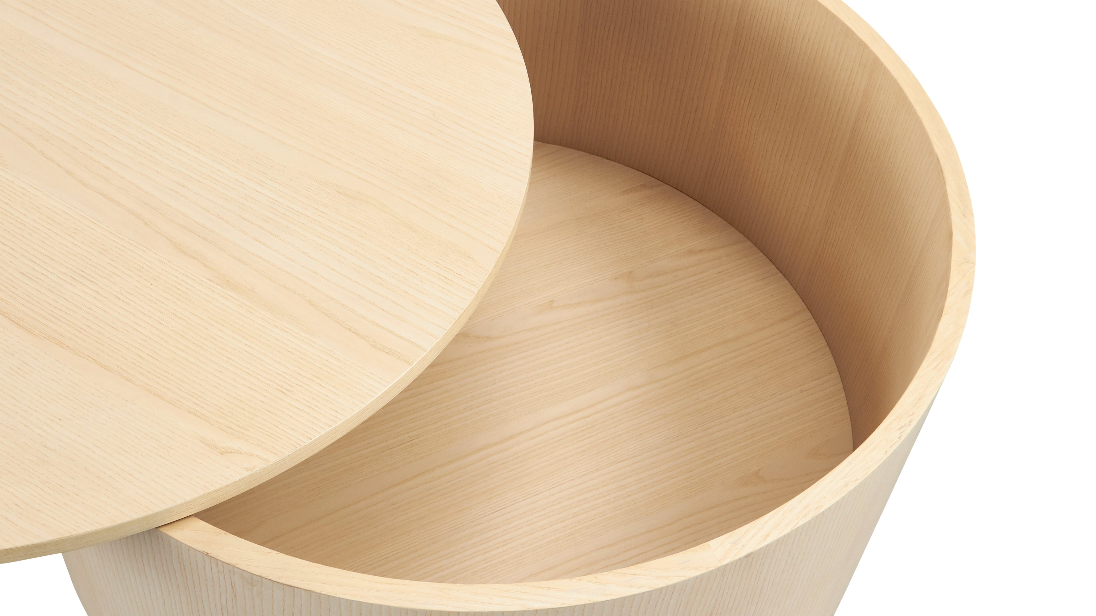 Orbit Storage Coffee Table, White Ash