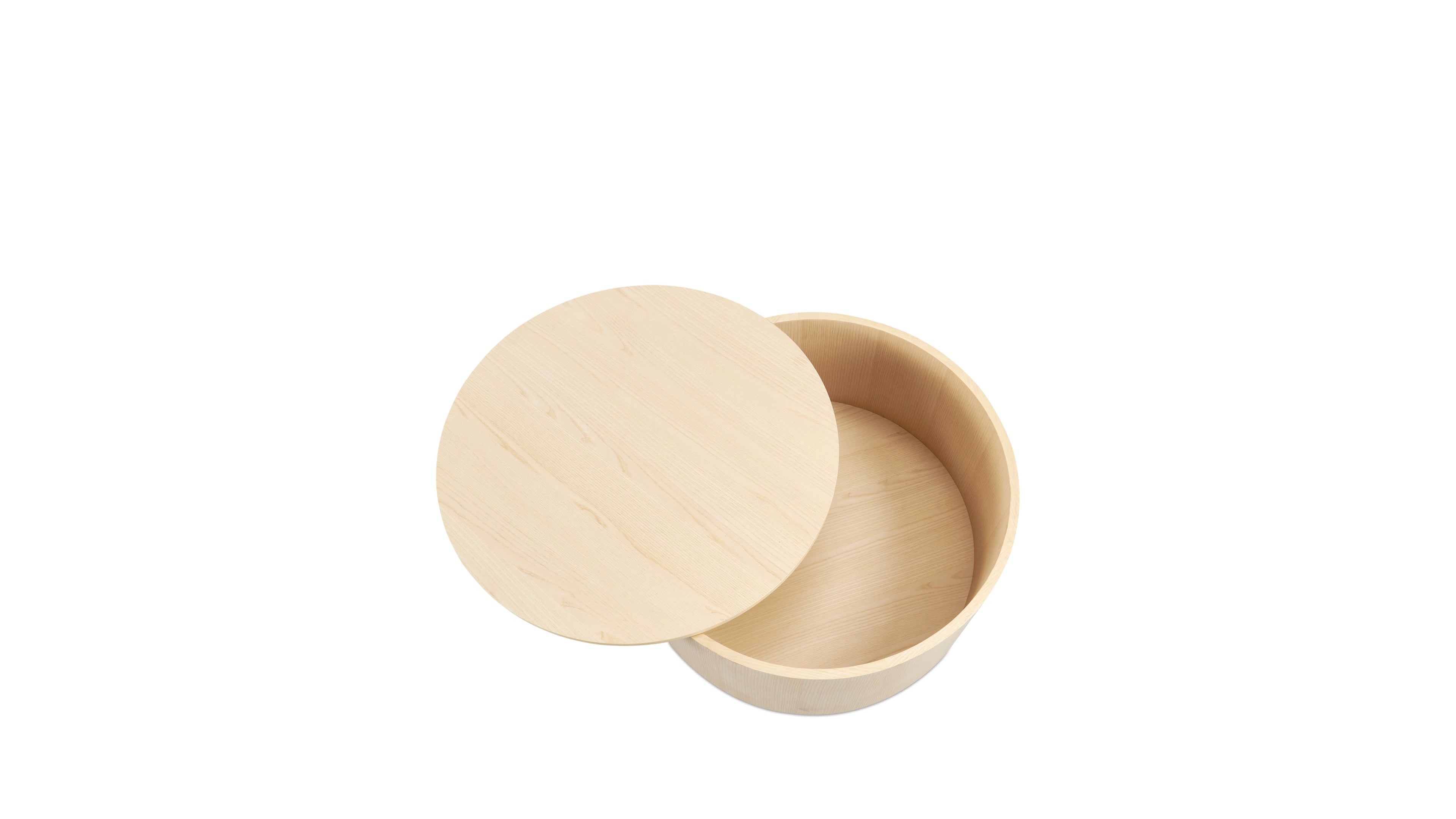 Orbit Storage Coffee Table, White Ash