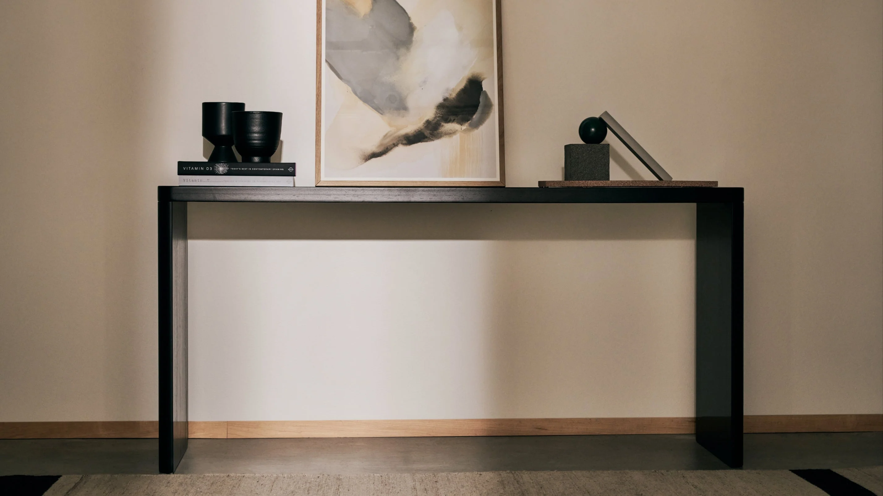 Form Console, Small, Black Oak