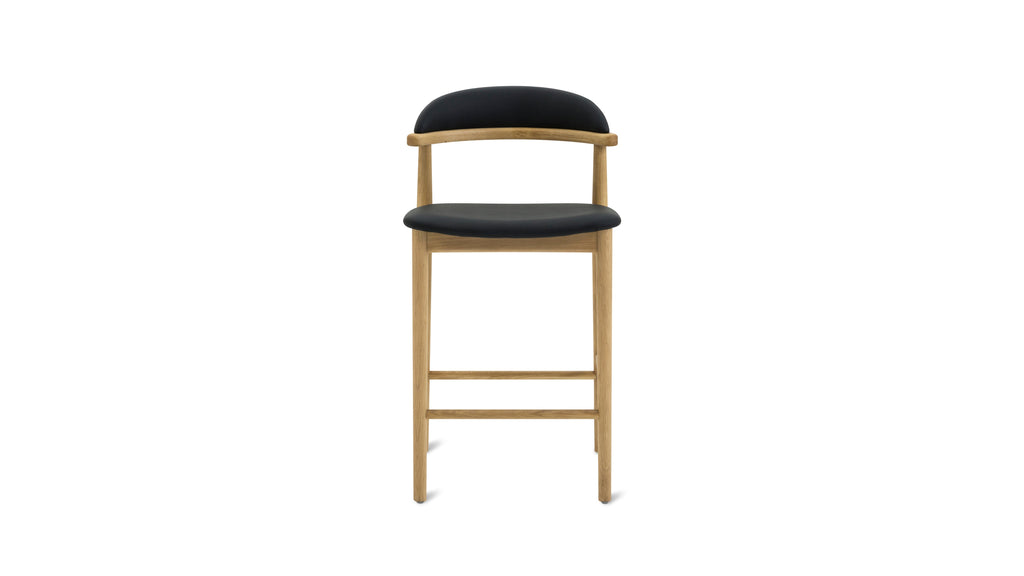 Count On Me Counter Stool, Oak, Black Seat