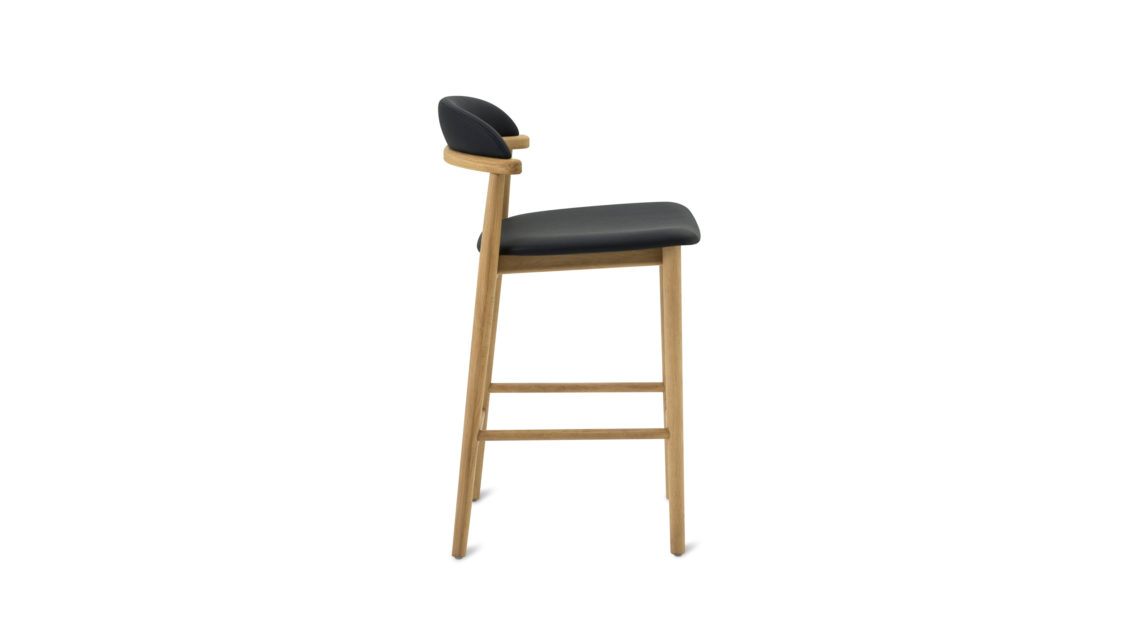 Count On Me Counter Stool, Oak, Black Seat