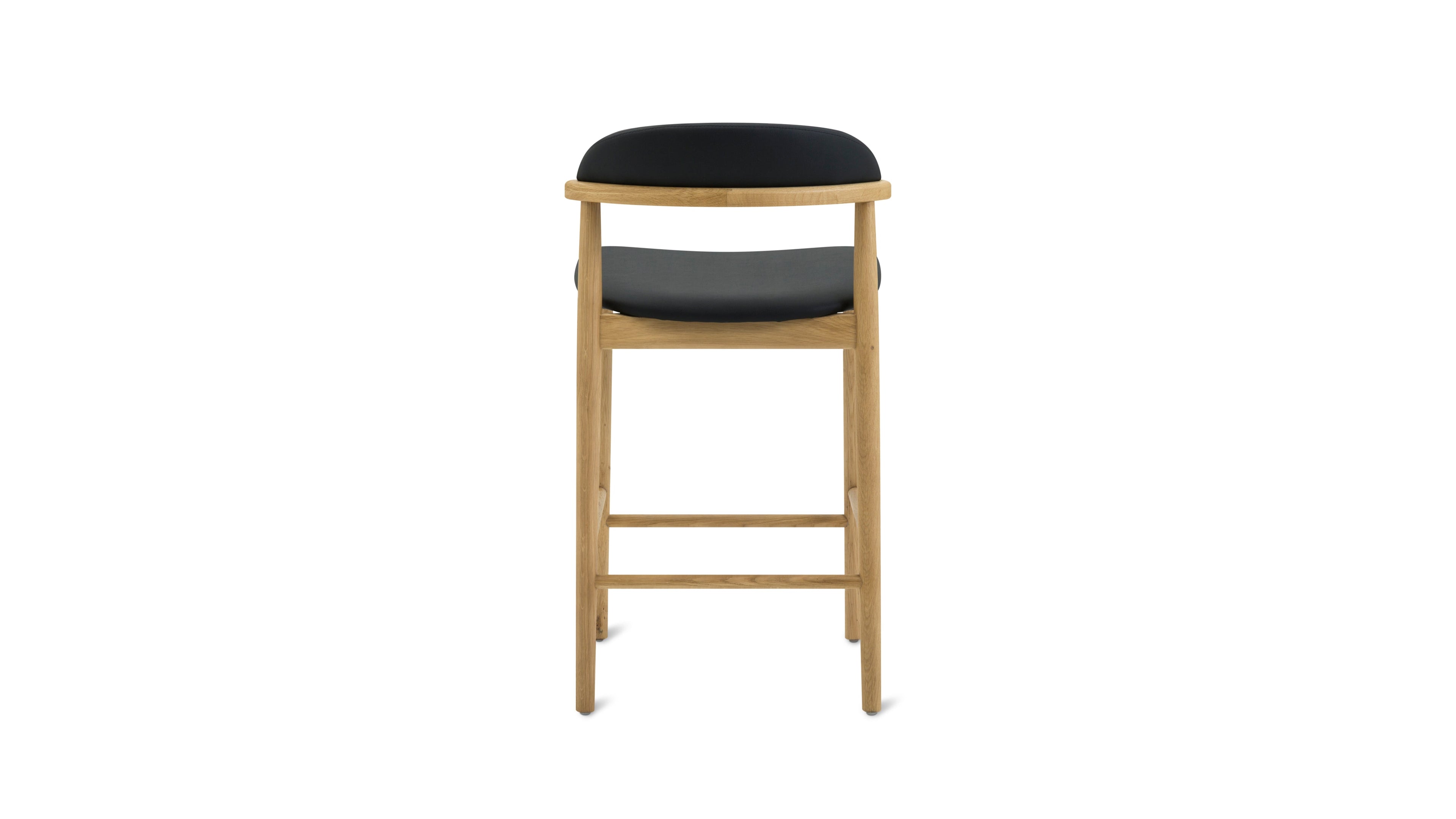 Count On Me Counter Stool, Oak, Black Seat