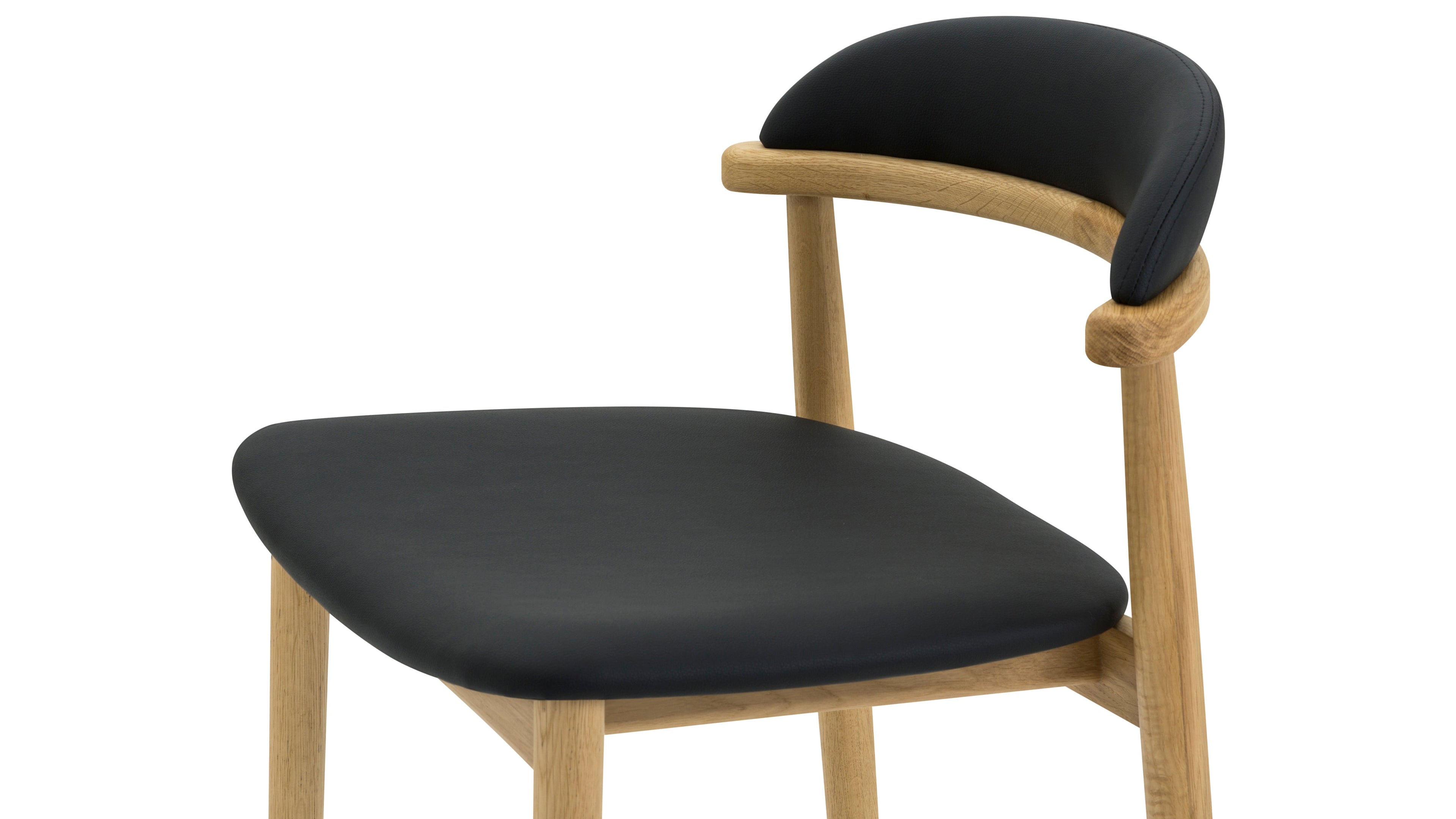Count On Me Counter Stool, Oak, Black Seat