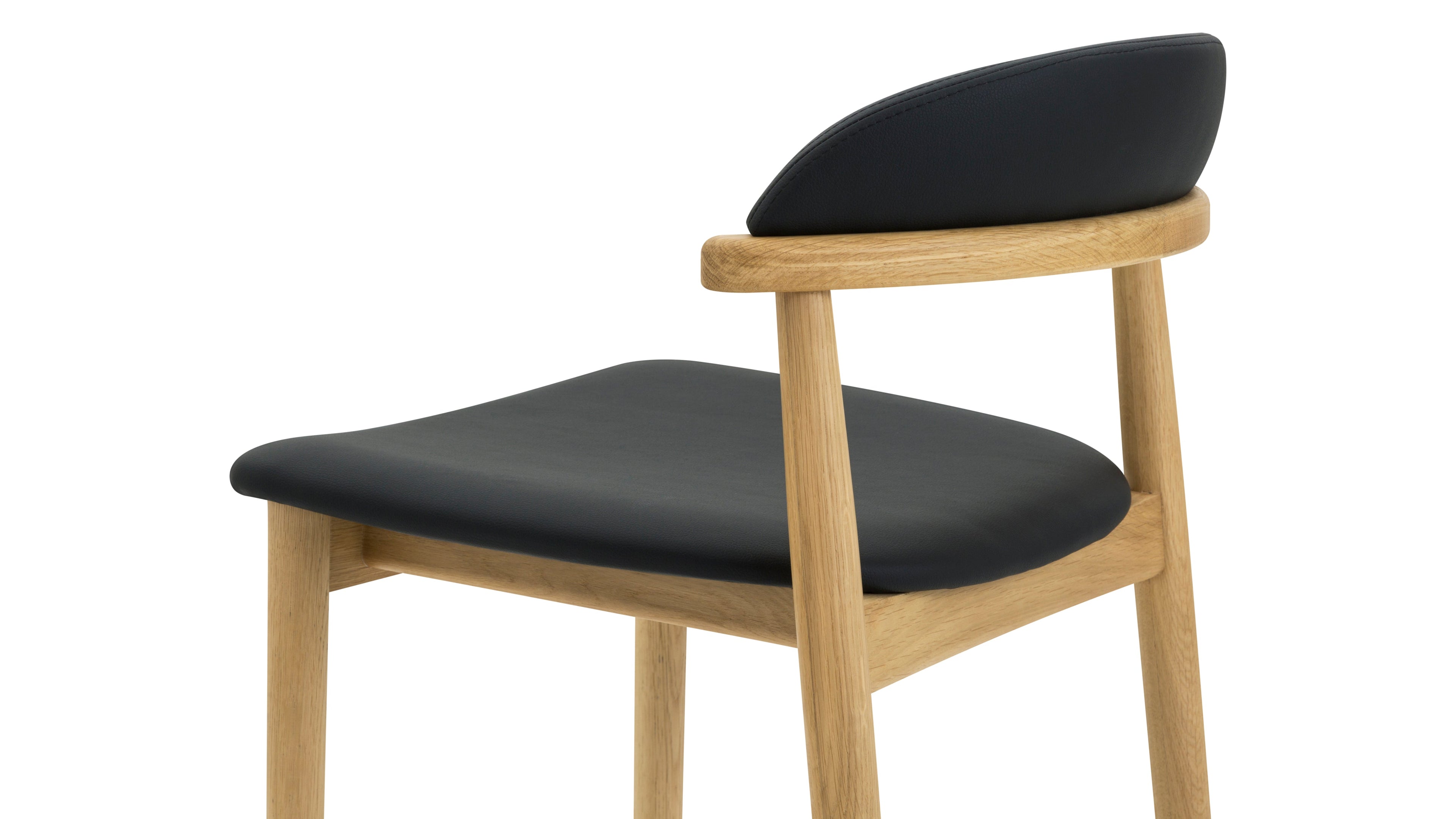Count On Me Counter Stool, Oak, Black Seat