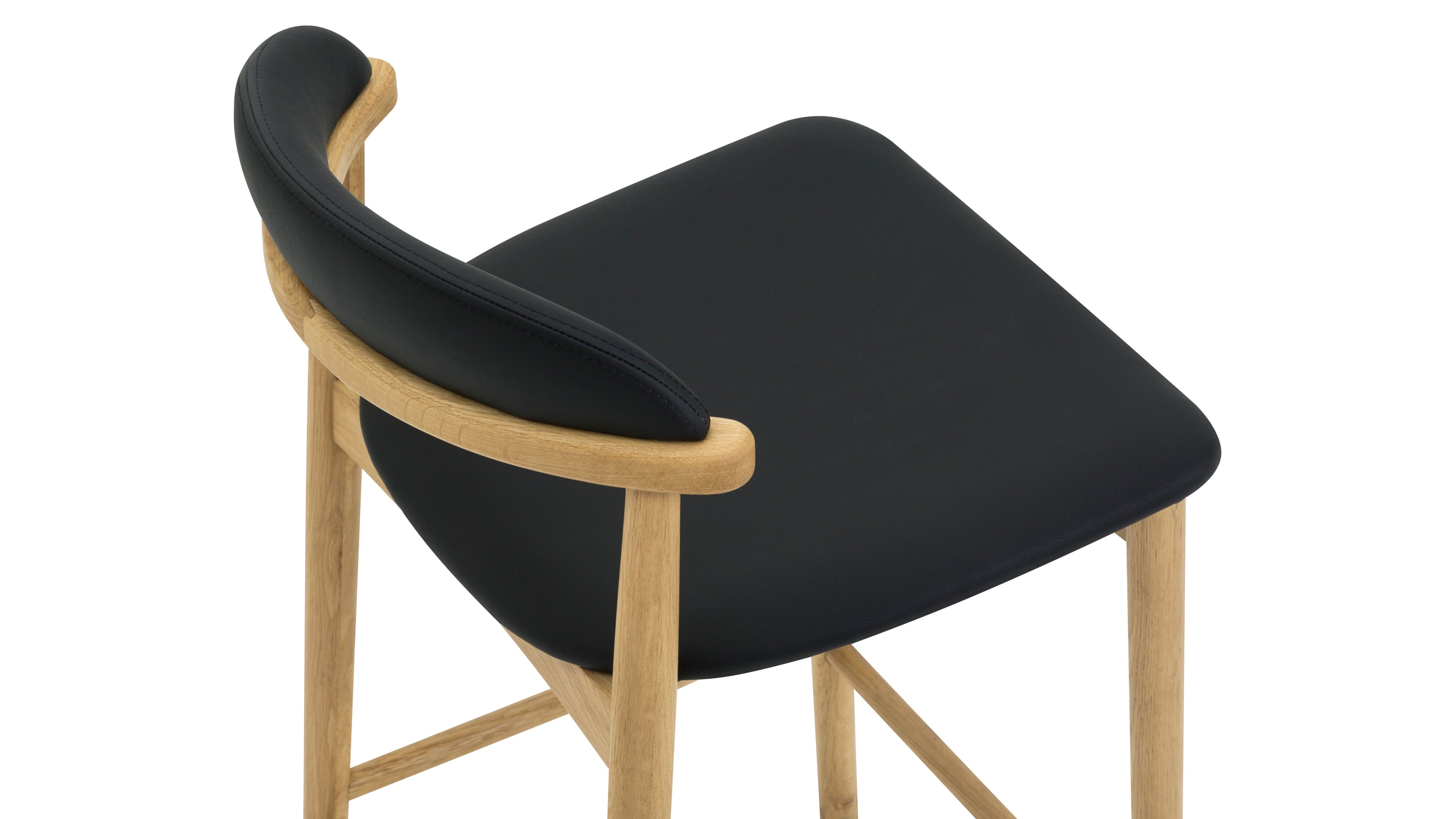 Count On Me Counter Stool, Oak, Black Seat