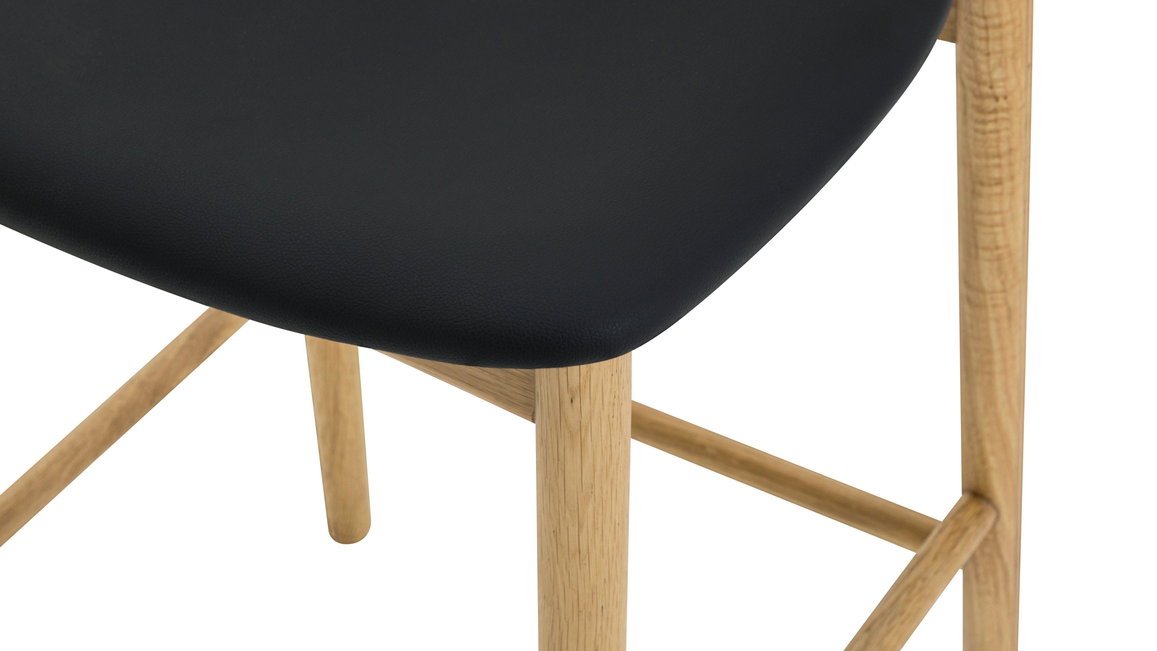 Count On Me Counter Stool, Oak, Black Seat