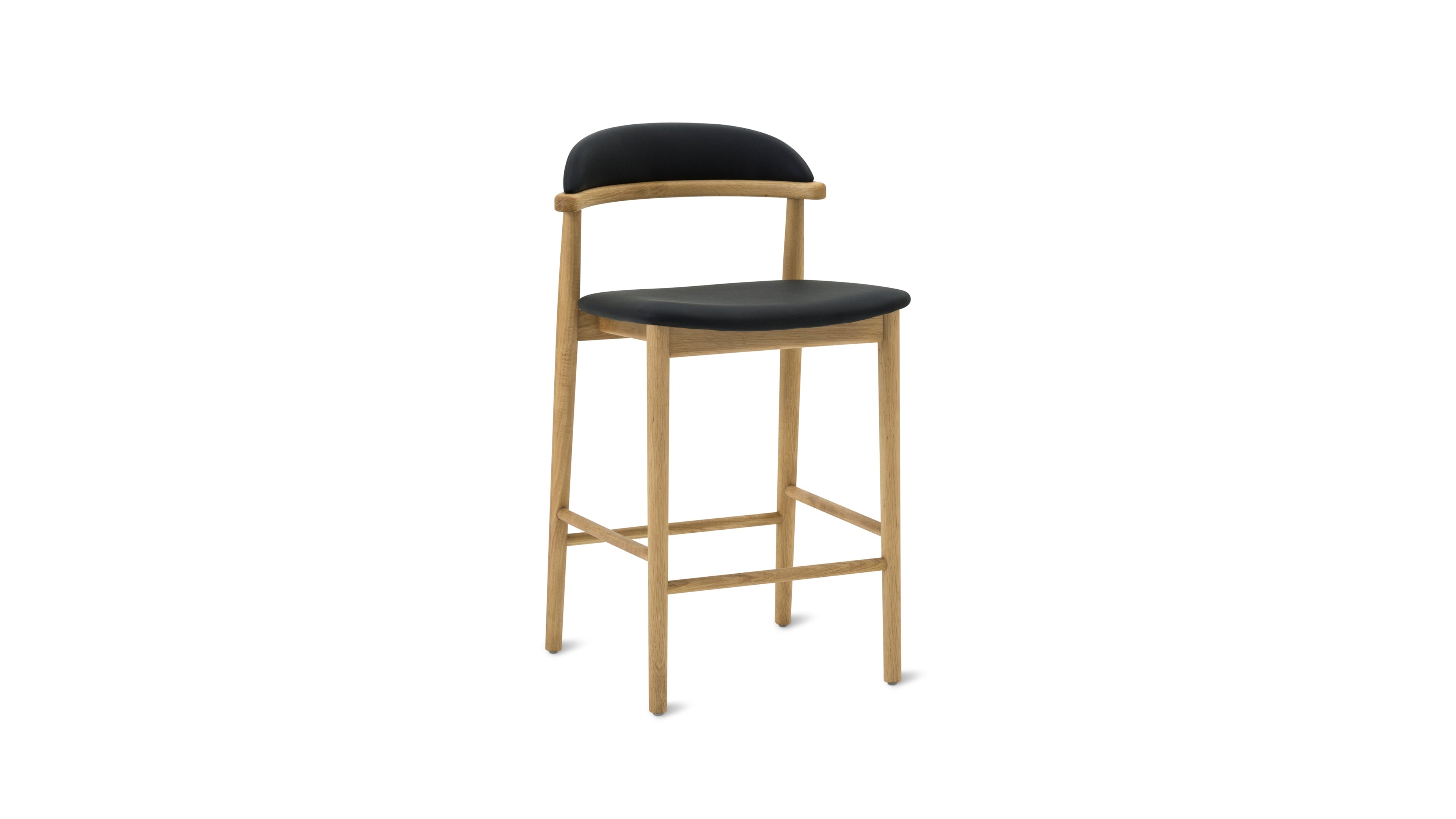 Count On Me Counter Stool, Oak, Black Seat