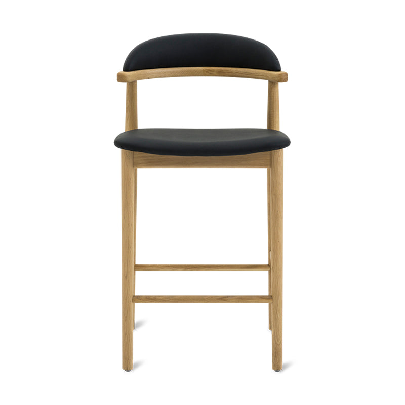 Count On Me Counter Stool, Oak, Black Seat