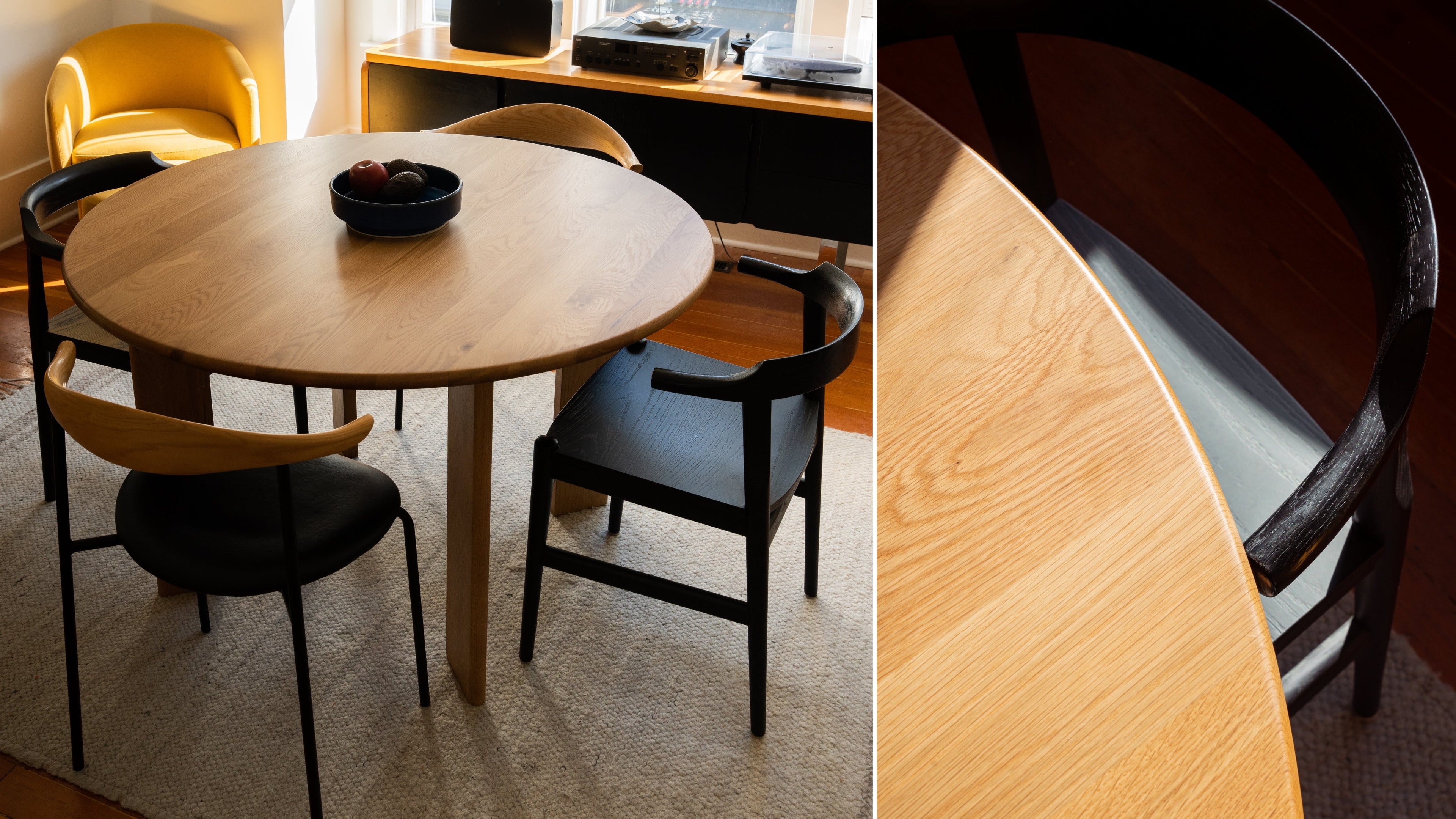 Frame Round Dining Table, Seats 6-7 People, Oak