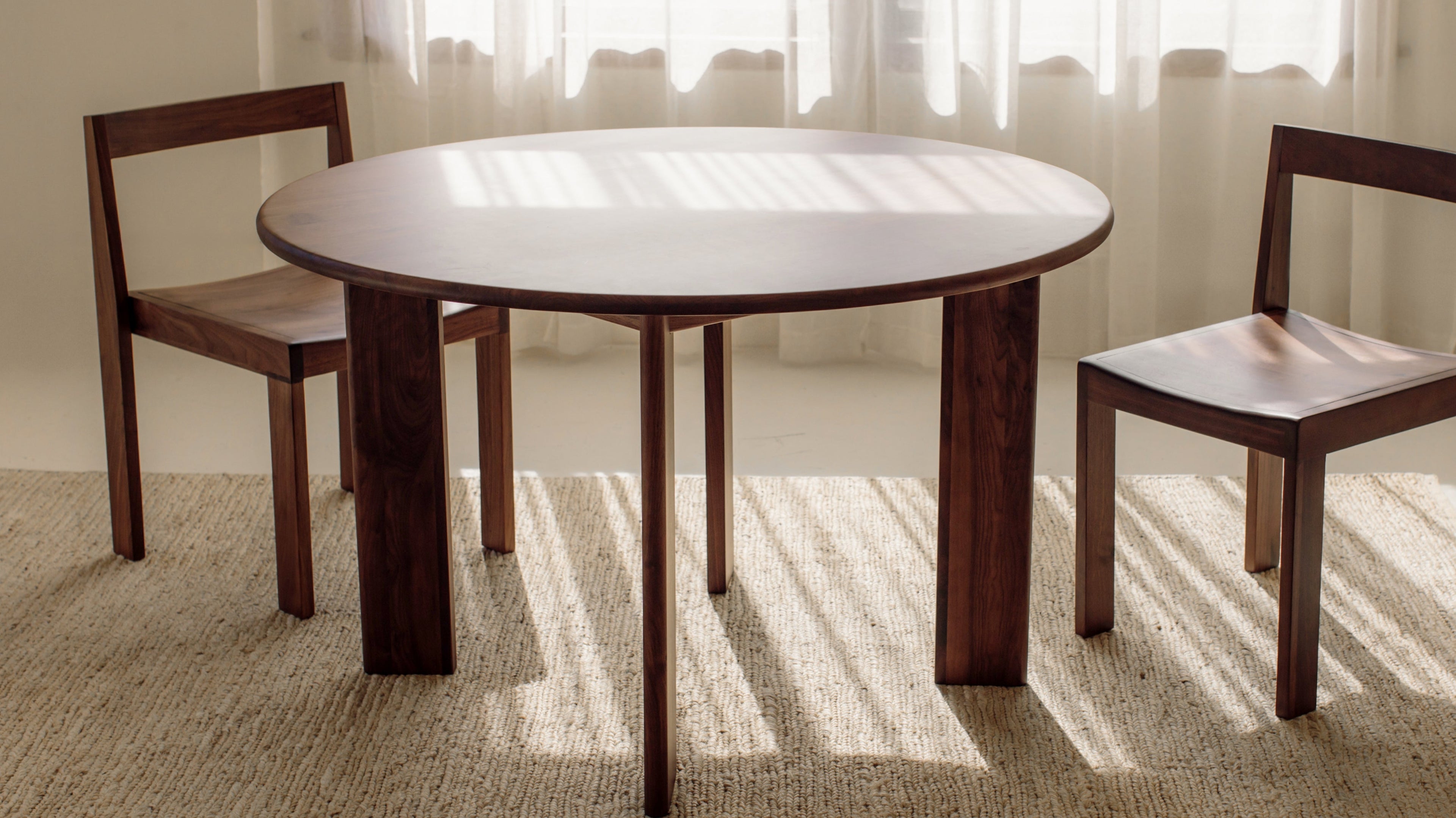 Frame Round Dining Table, Seats 6-7 People, American Walnut