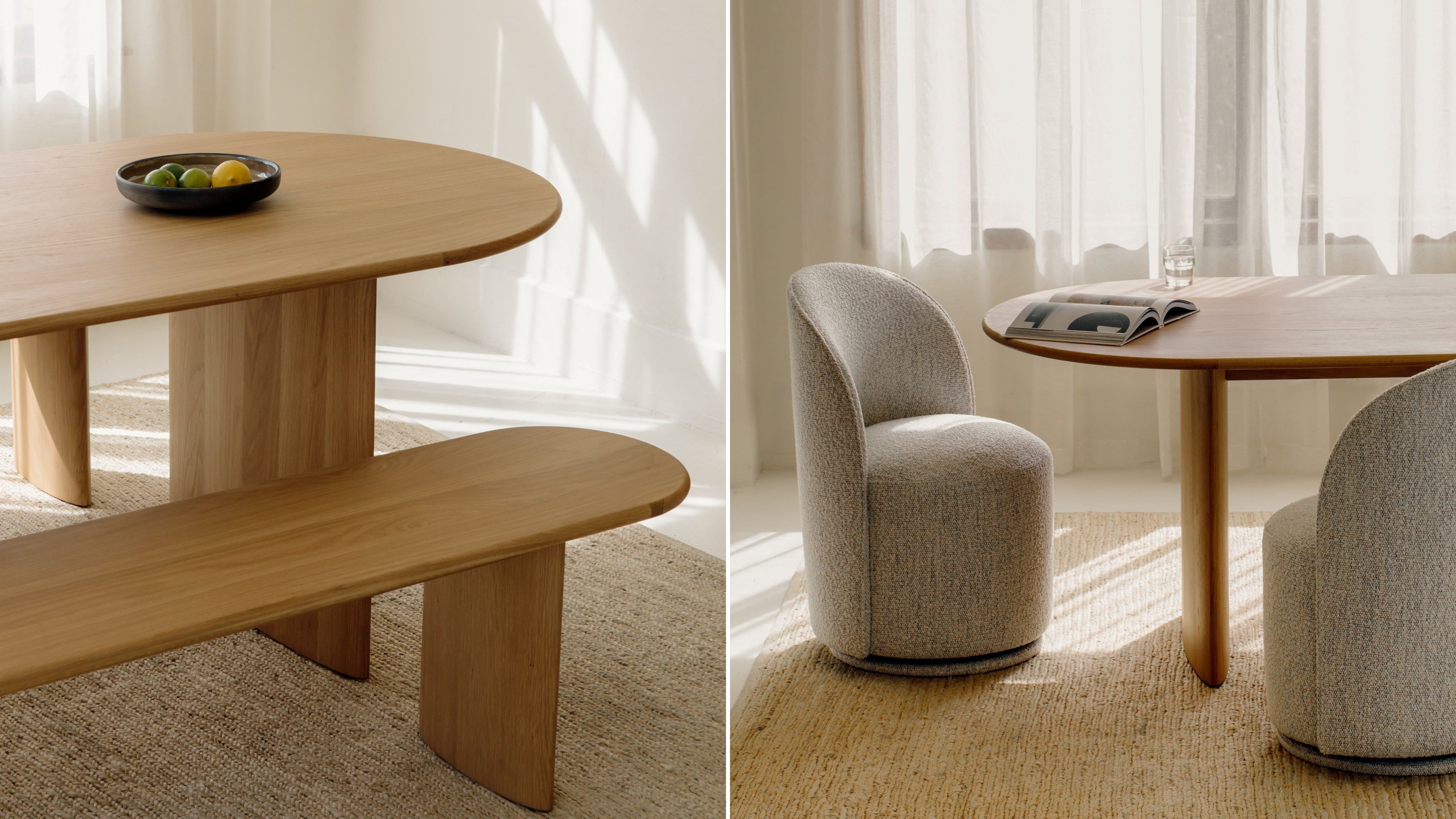 Union Dining Table, Seats 4-6 People, White Oak