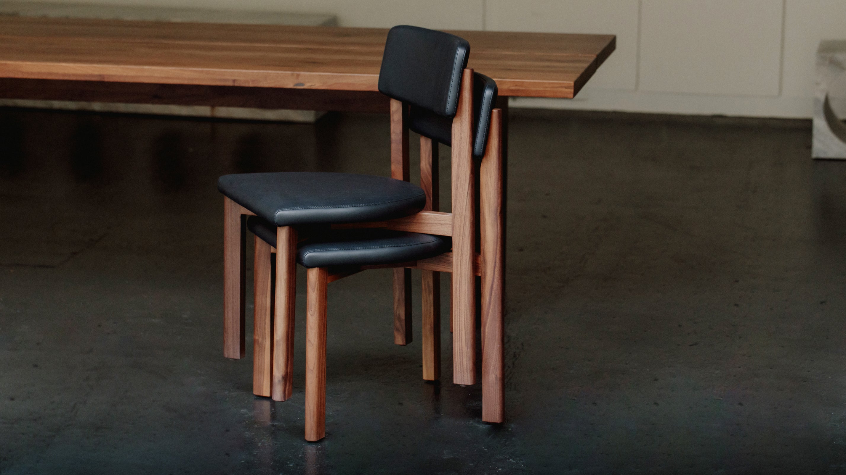 Frame Dining Chair, Walnut, Caviar