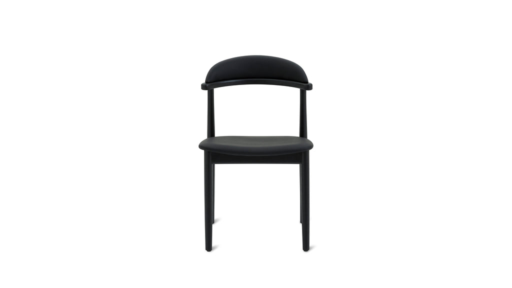 Count On Me Armless Dining Chair (Set of Two), Black Oak, Black Seat